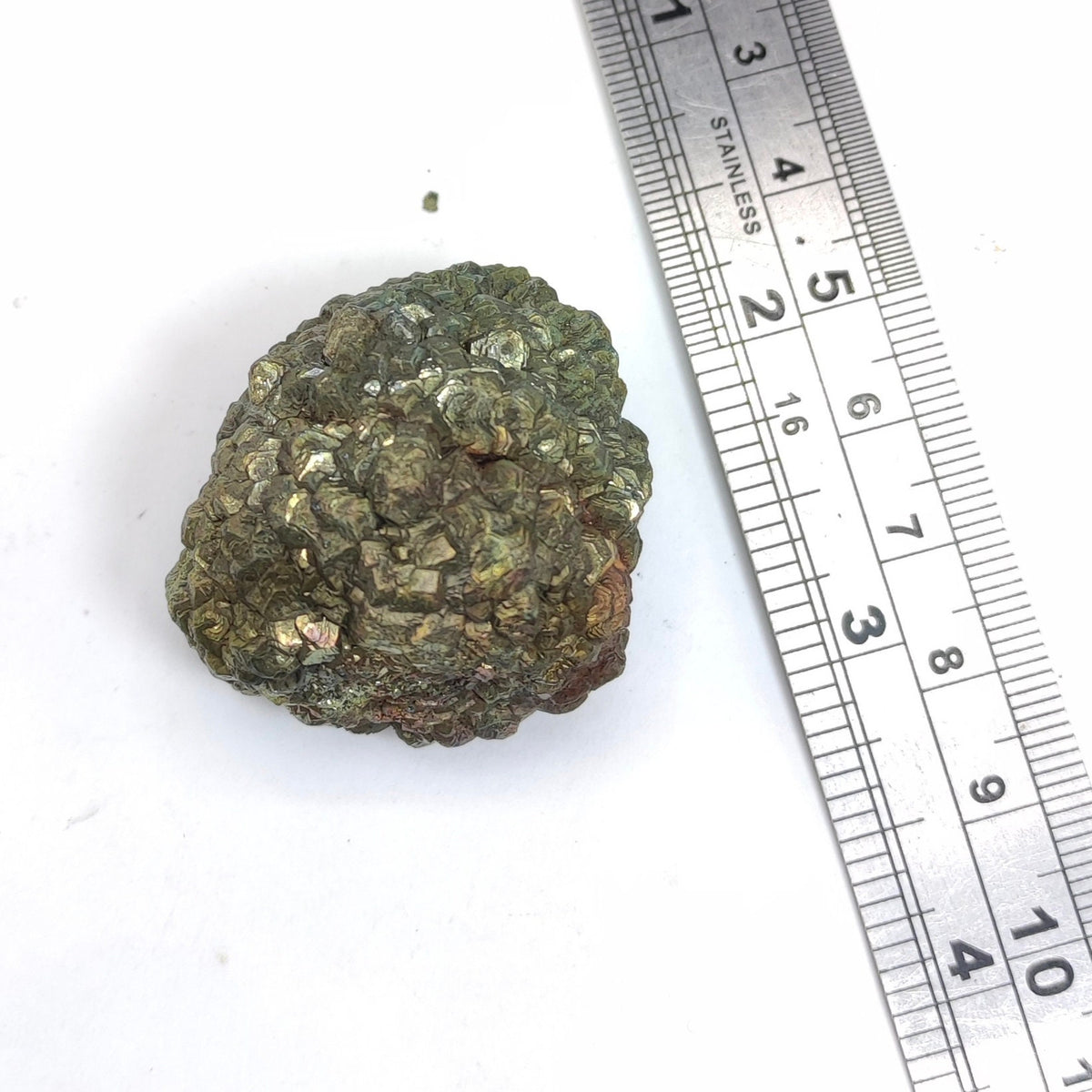 Natural golden Marcasite crystal with rainbow effect on surface from Pakistan, 80 grams