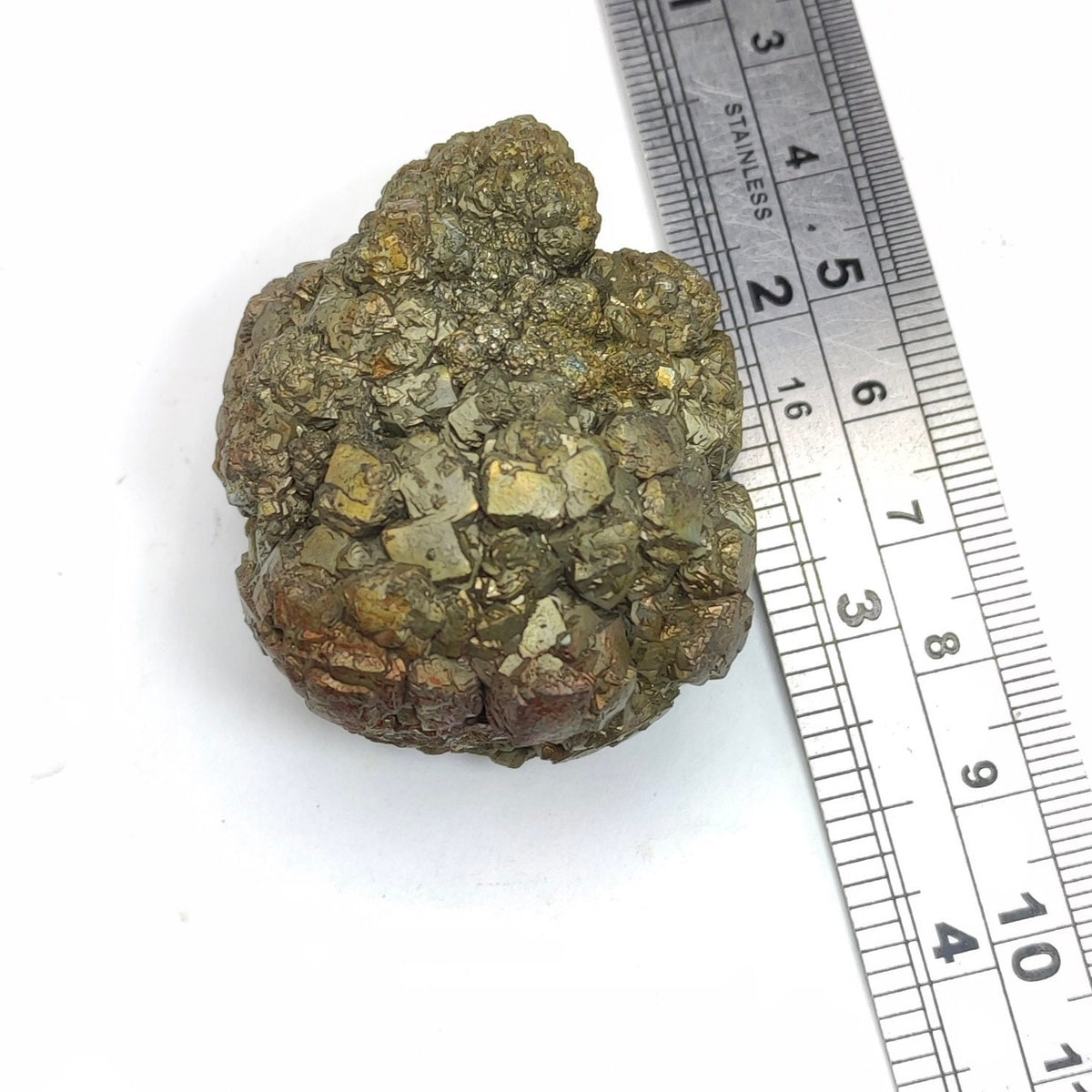 Natural golden Marcasite crystal with rainbow effect on surface from Pakistan, 125 grams
