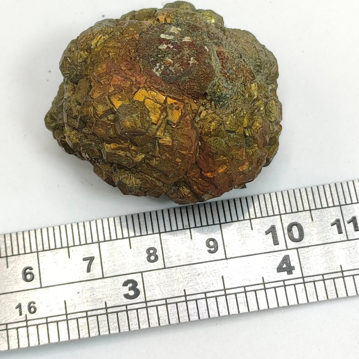 Natural golden Marcasite crystal with rainbow effect on surface from Pakistan, 84.7 grams