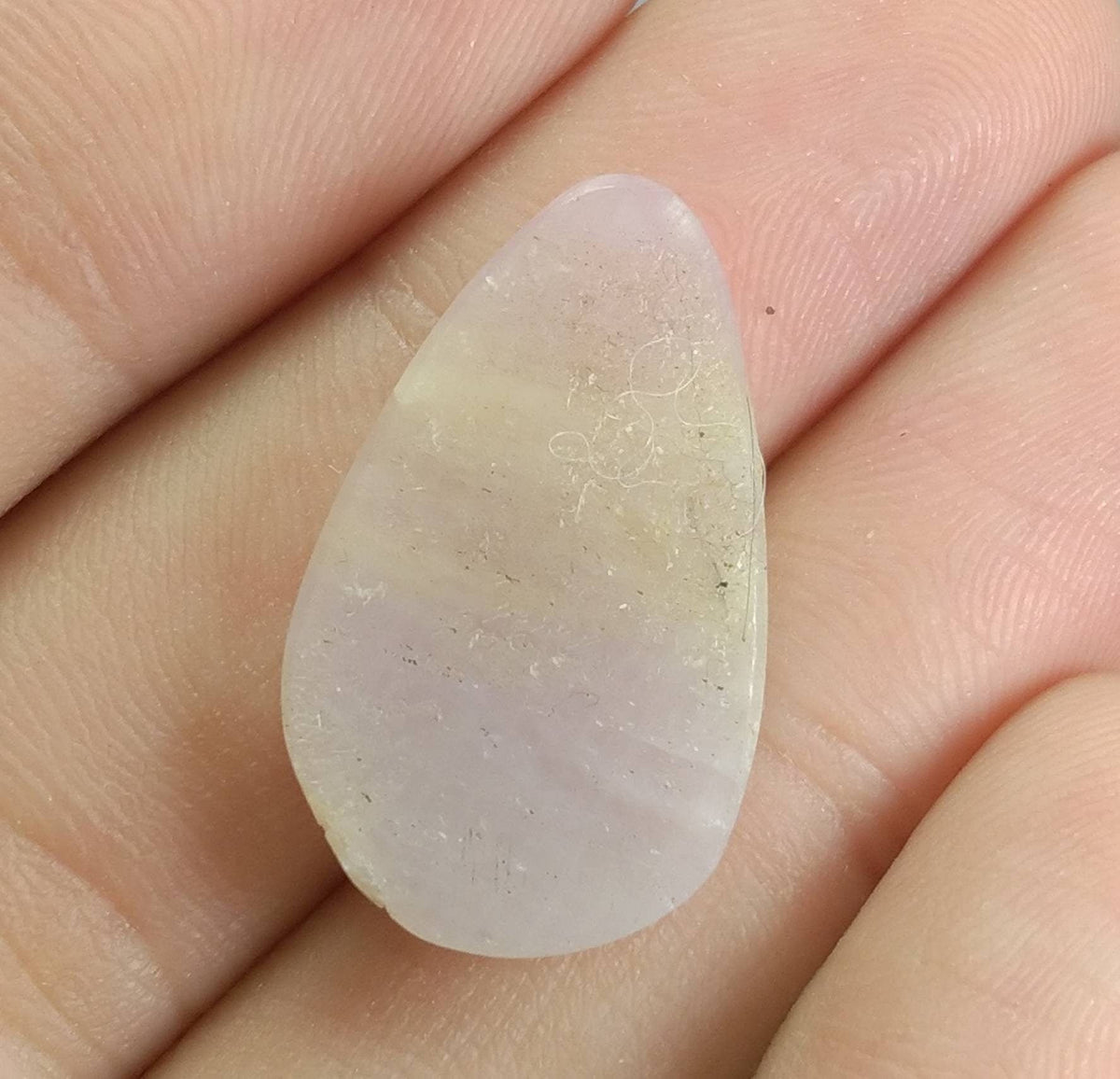 15 Carat Rose Cut Pear Sapphire Cabochon, UV Reactive