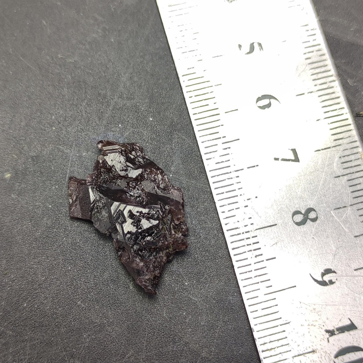Natural small thumbnail size etched Pleochroic Axinite crystal from Pakistan, 1.8 grams