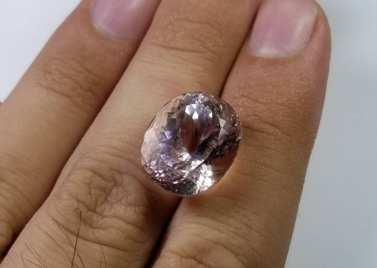 Natural good quality ring size faceted kunzite loose gem
