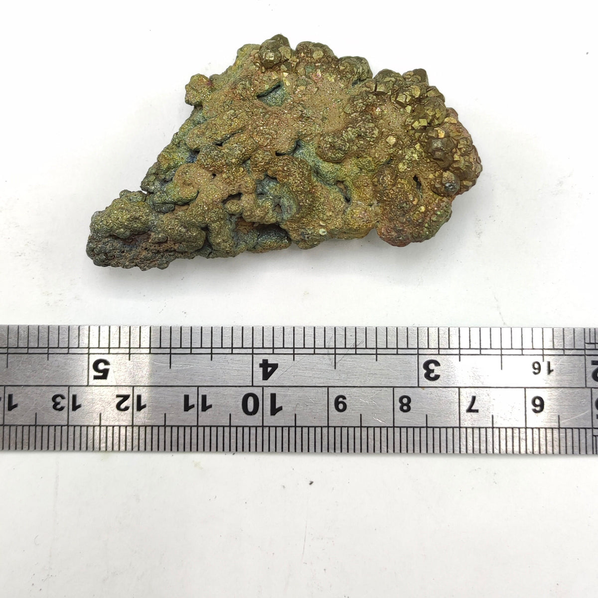 Natural golden Marcasite crystal with rainbow effect on surface from Pakistan, 56 grams