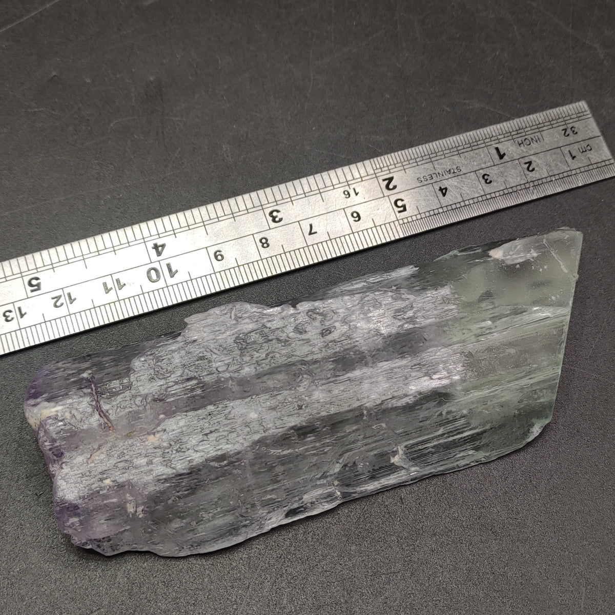 Bicolor Spodumene var kunzite clear lustrous crystal from Afghanistan, 188 grams