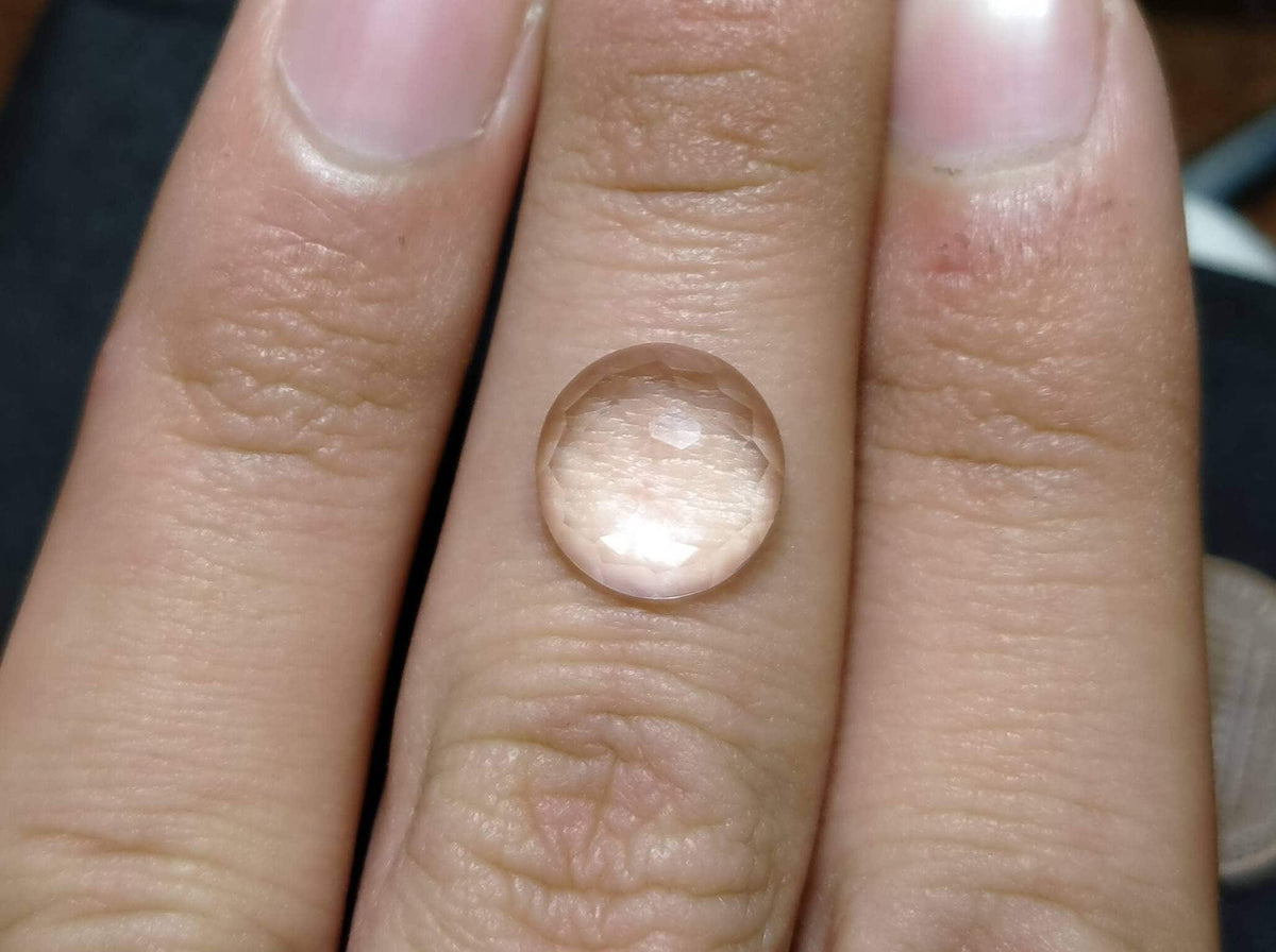 Natural good quality rose/cut faceted quartz cabochons