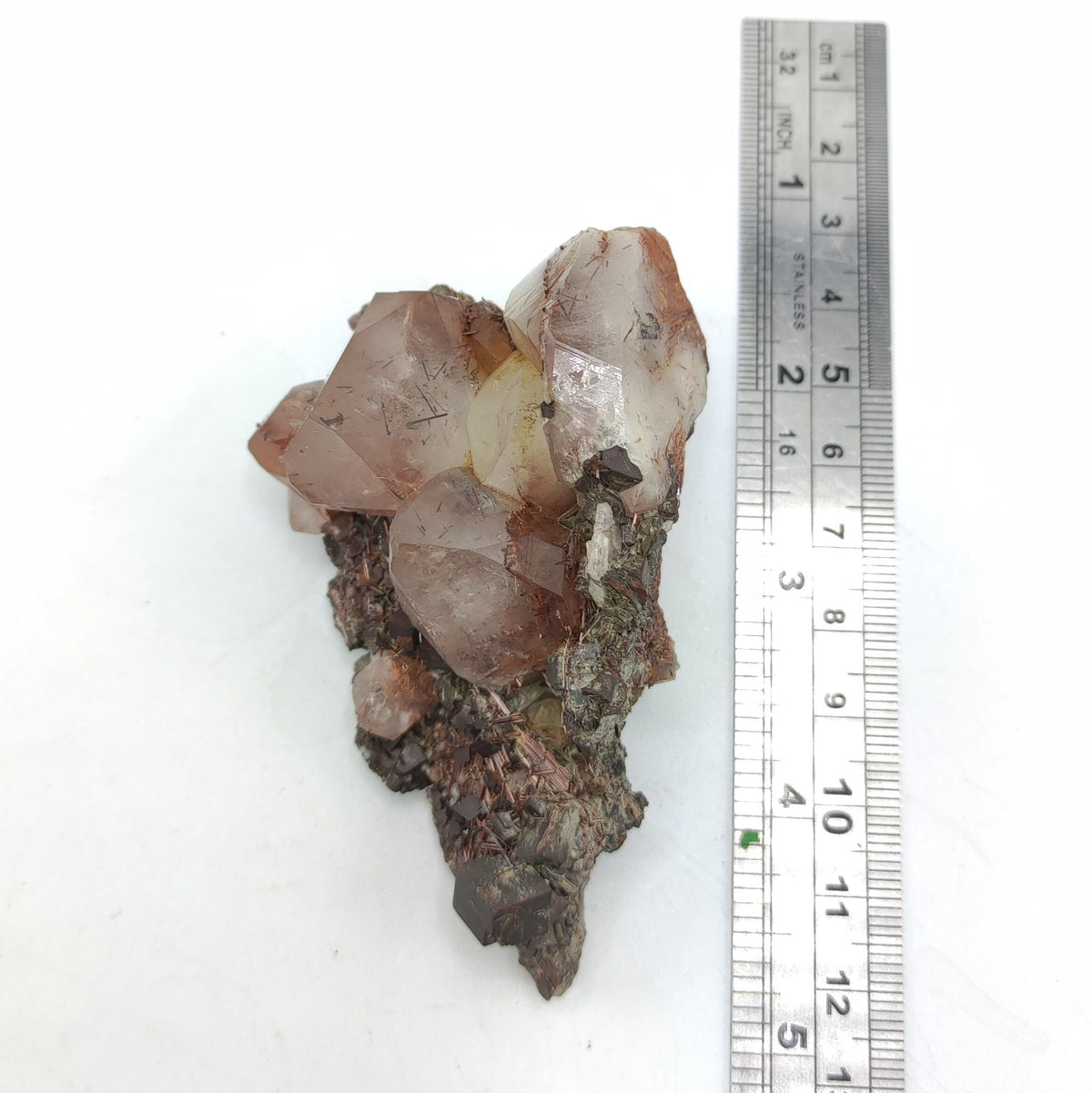 Golden Rutile Quartz Cluster with Siderite, Skardu Pakistan
