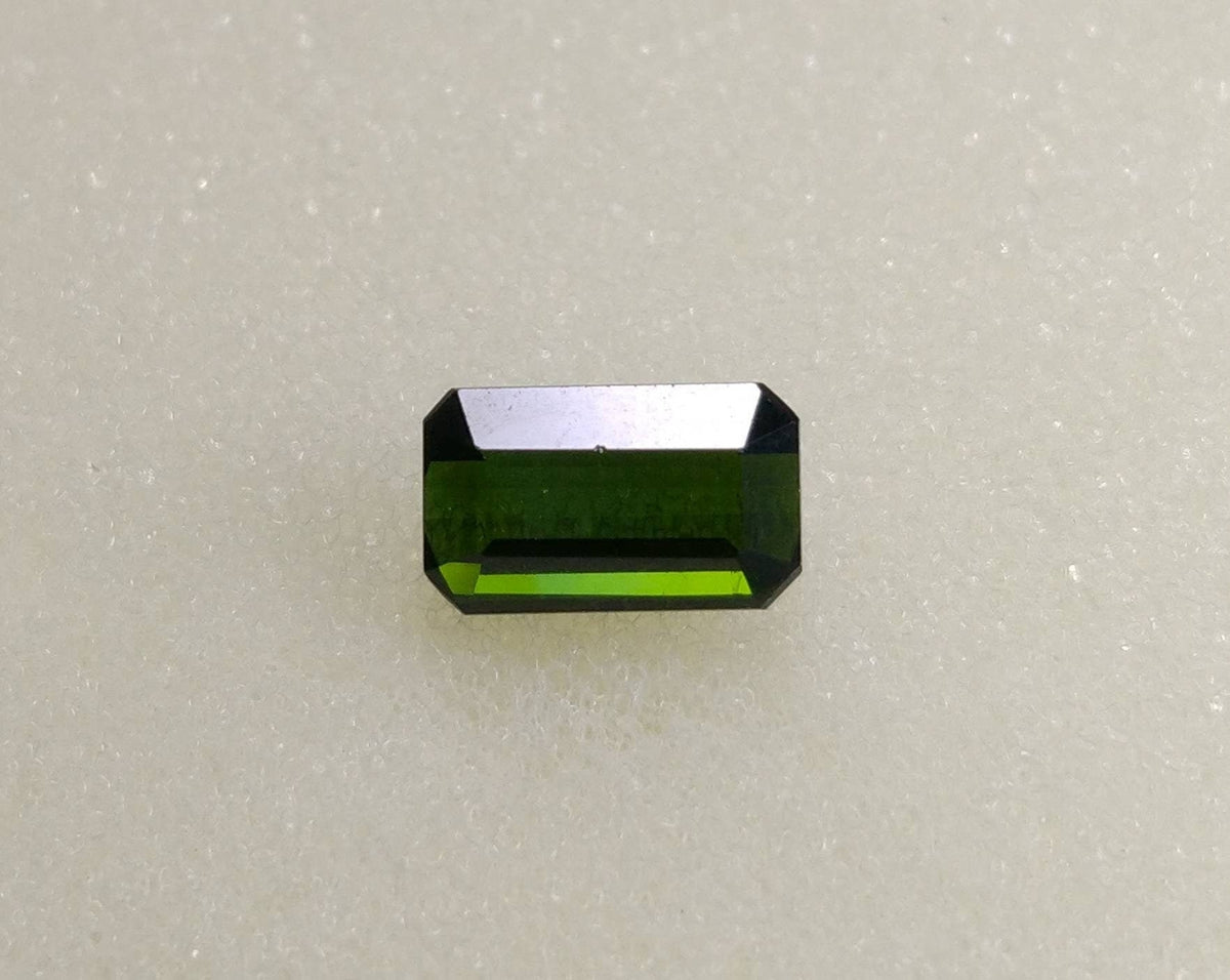 5 Carat Green Tourmaline Gem, Faceted Radiant Cut