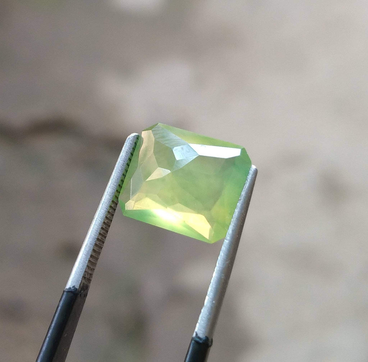3.5 Carat Green Hydrogrossular Garnet Gem, Radiant Cut