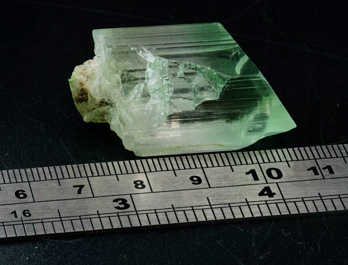 Gem Kunzite Crystal, Lustrous Light Green Spodumene from Afghanistan (22.1 grams)