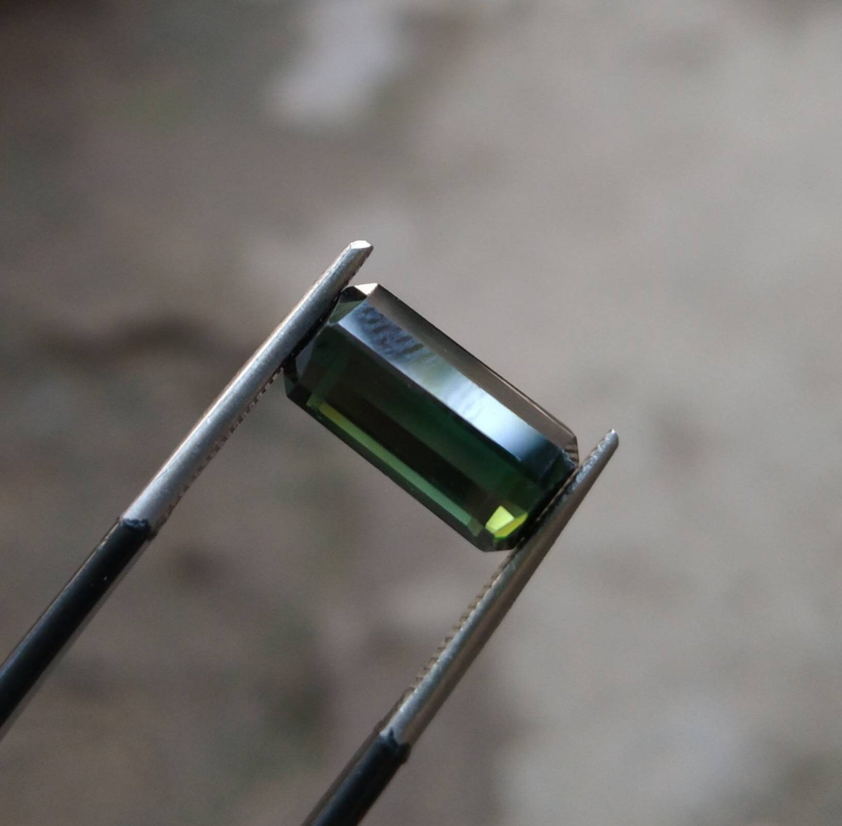 4 Carat Green Tourmaline Gem, Faceted Radiant Cut