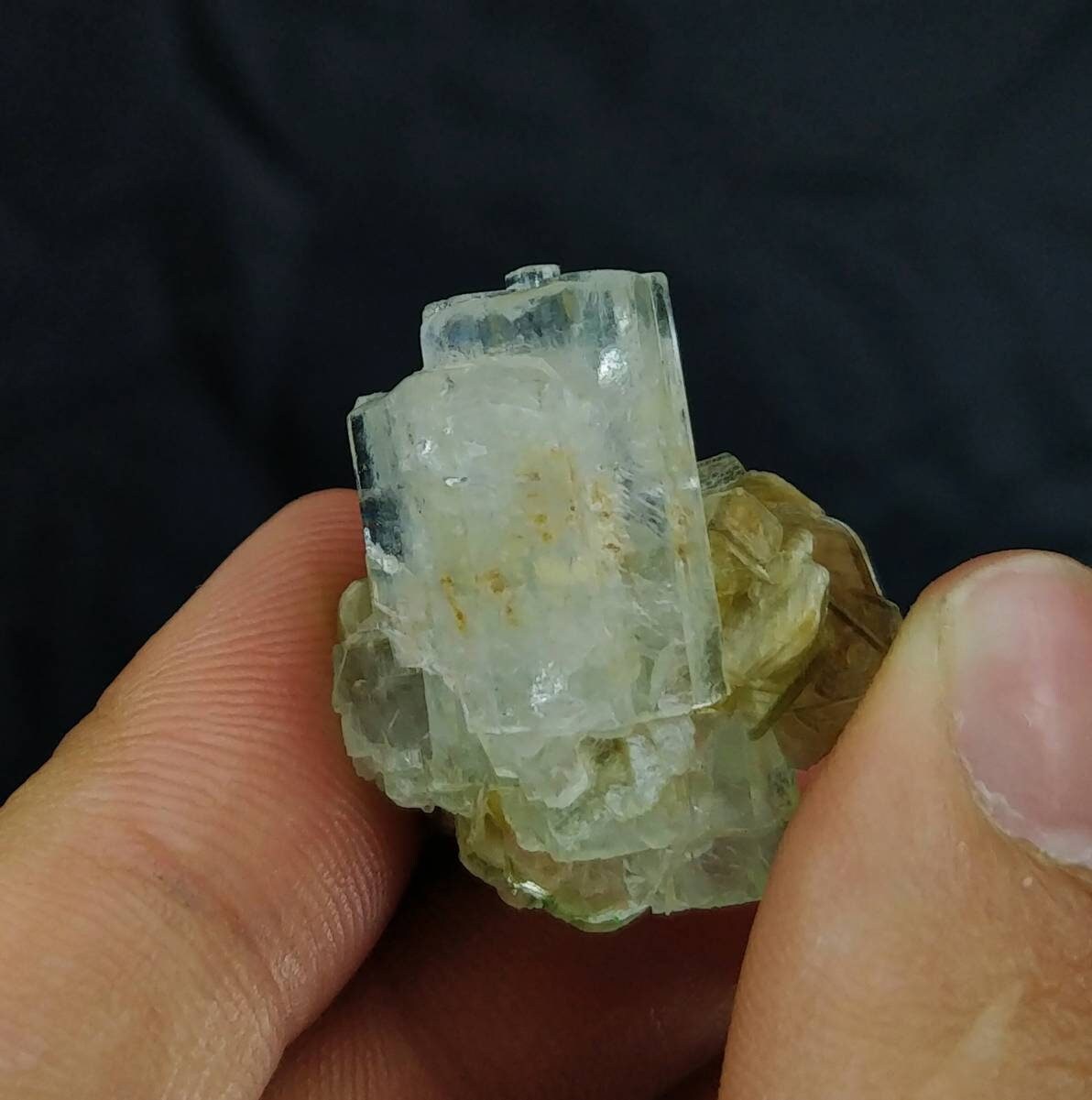 Aquamarine terminated crystal with moscovite mica from Nagar Valley Skardu GilgitBaltistan Pakistan