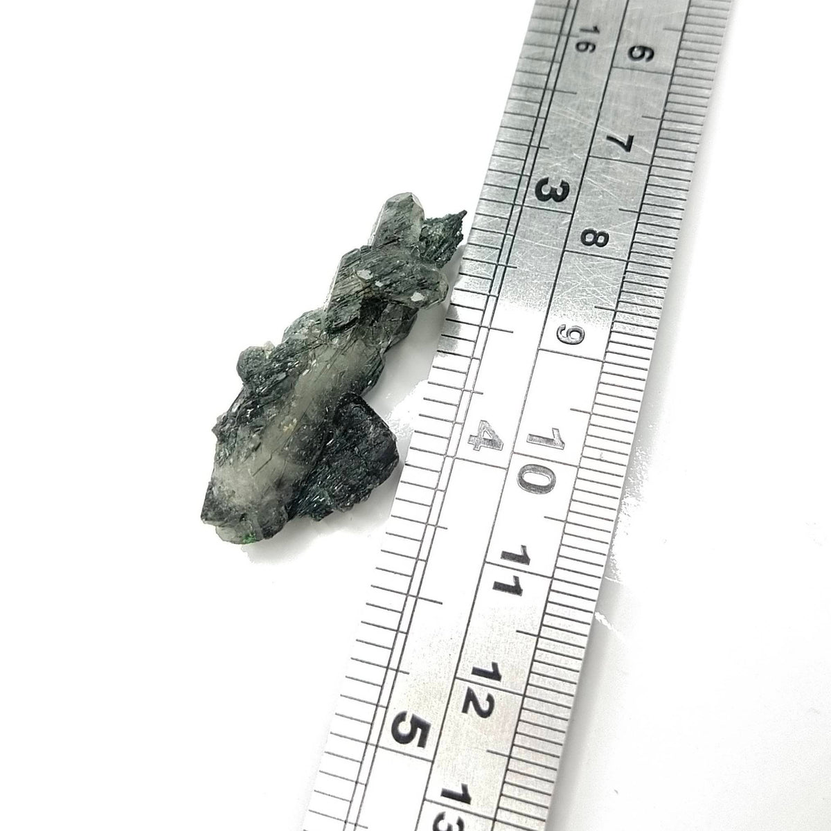 Apatite crystal with green basolite inclusion from KP Pakistan, 7.1 grams