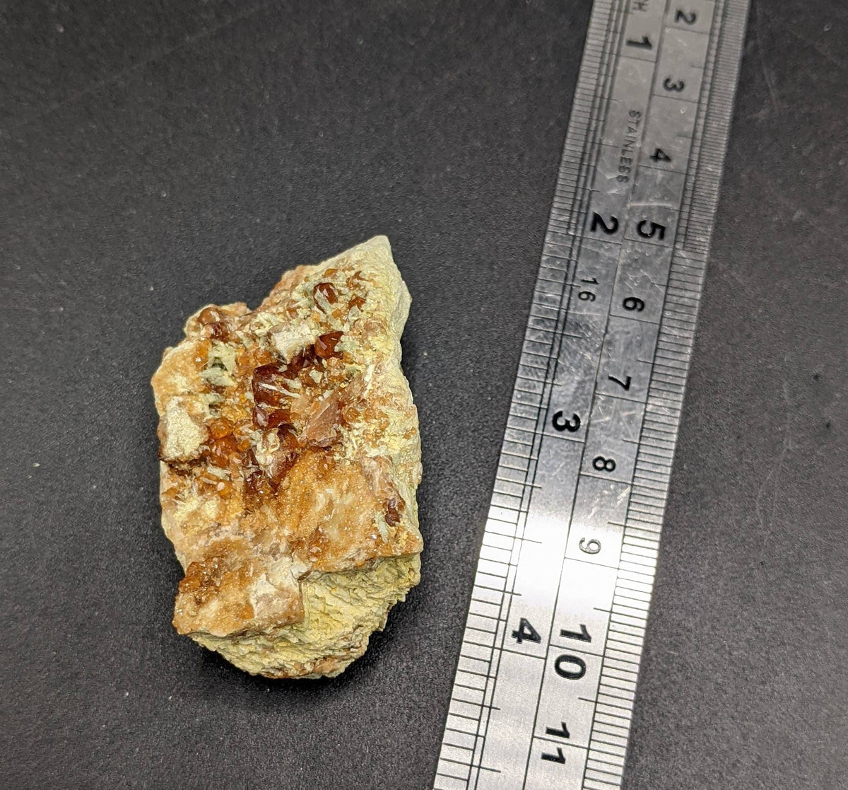 Hessonite Garnet with Diopside Crystals Specimen (41 grams)