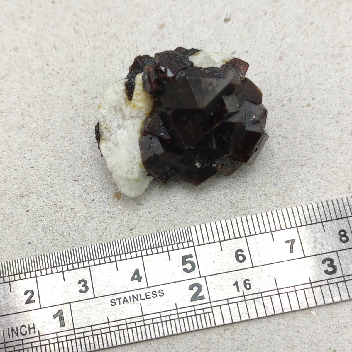 Natural Dark brown Andradite garnet cluster, Well formed crystal, 21.7 grams