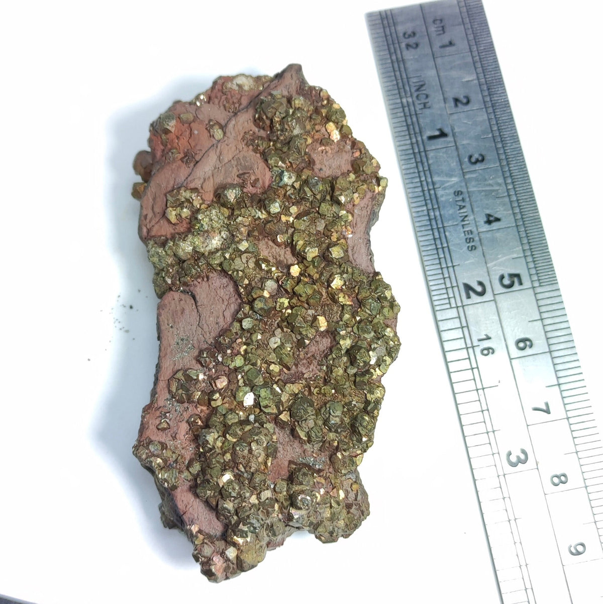 Natural golden Marcasite several crystals on matrix from Pakistan, 105 grams