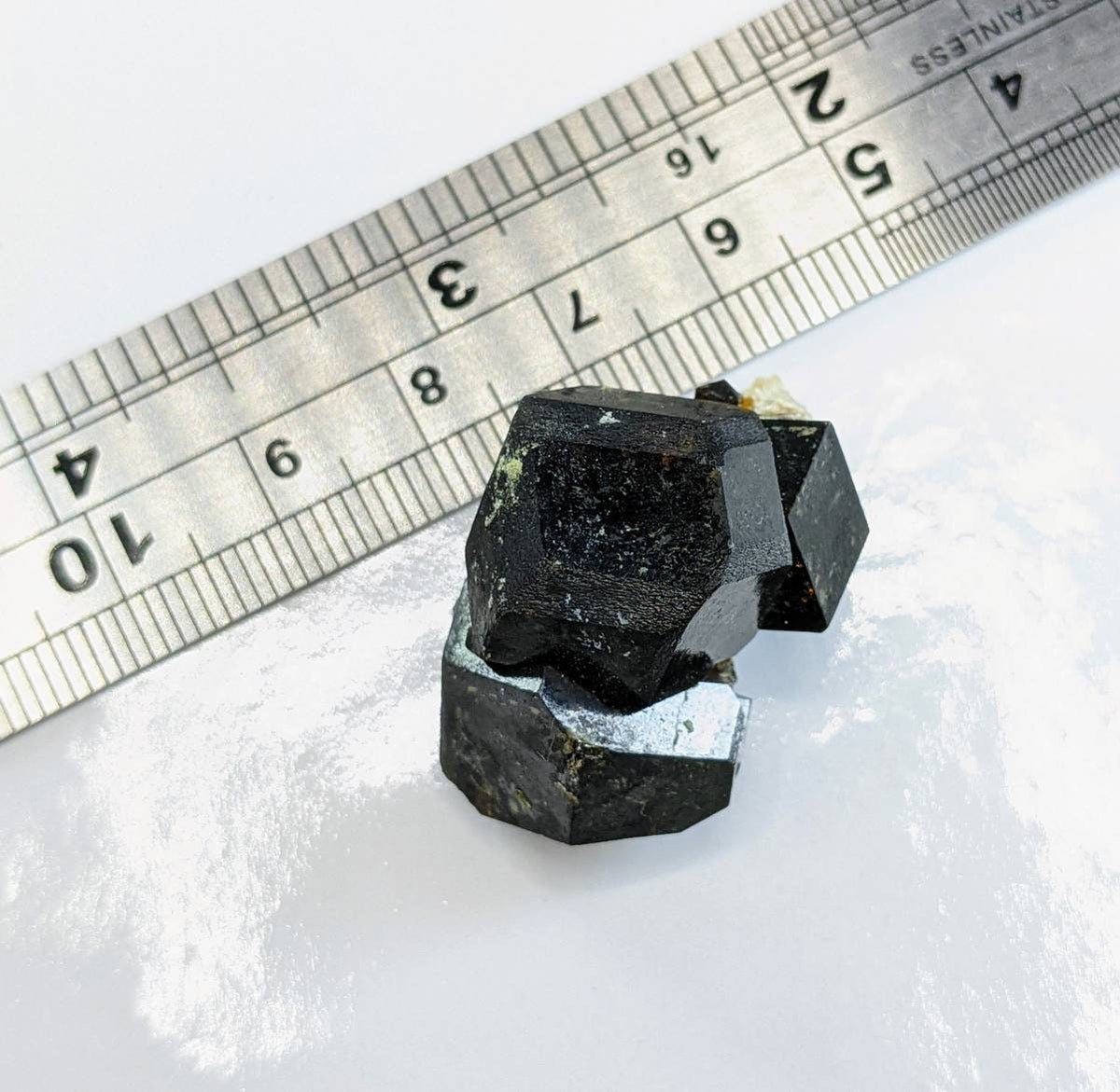 On matrix andradite garnet crystals with green epidote from Pakistan, 17.1 grams