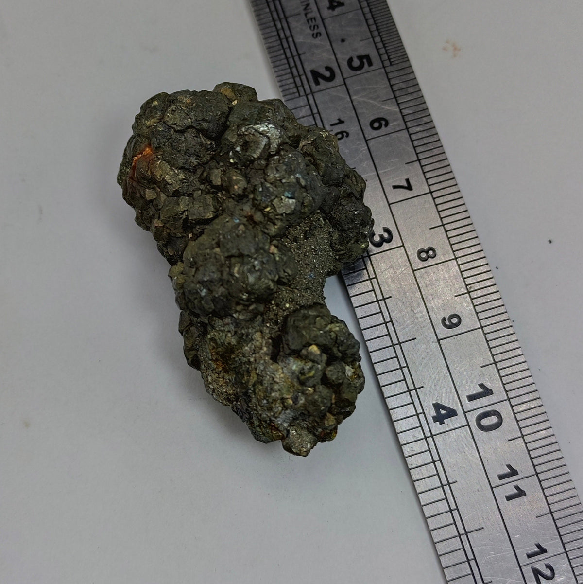 Natural golden Marcasite crystal with rainbow effect on surface from Pakistan, 71.6 grams