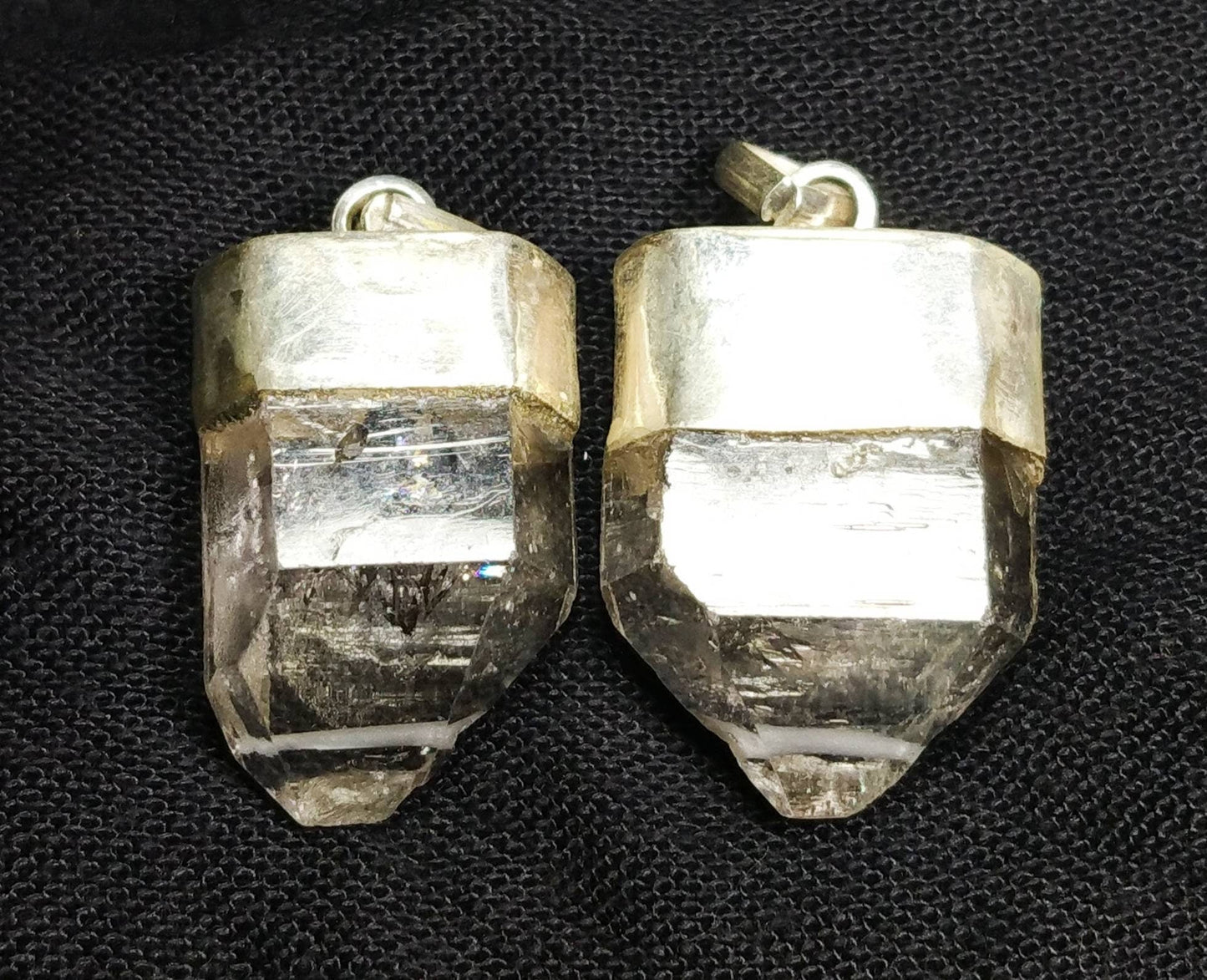 ARSAA GEMS AND MINERALSNatural aesthetic Beautiful silver pendants of carbon included quartz crystals - Premium from ARSAA GEMS AND MINERALS - Just $40.00! Shop now at ARSAA GEMS AND MINERALS