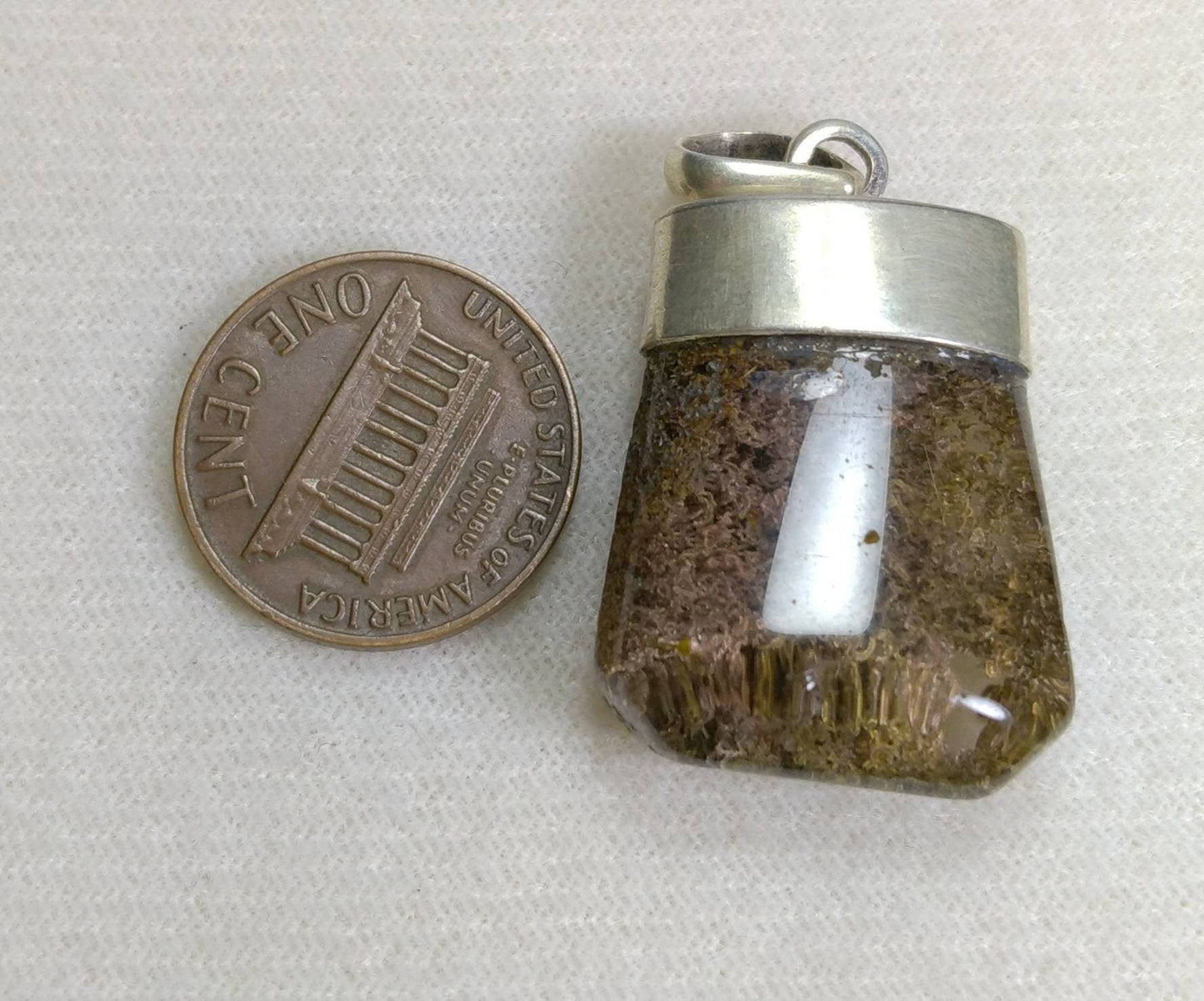 ARSAA GEMS AND MINERALSNatural aesthetic Beautiful chlorine included quartz clear silver pendant - Premium from ARSAA GEMS AND MINERALS - Just $17.00! Shop now at ARSAA GEMS AND MINERALS