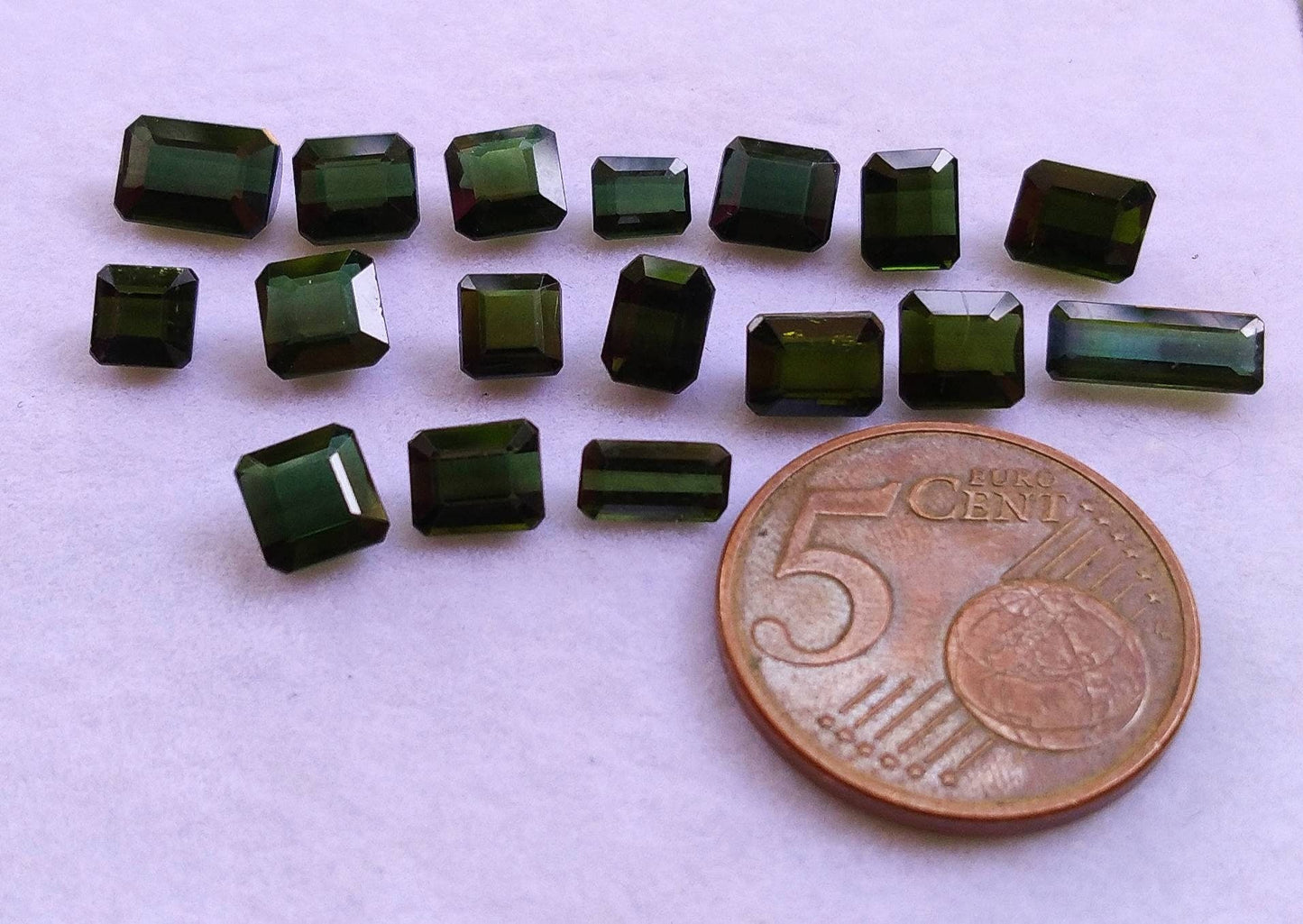 ARSAA GEMS AND MINERALSNatural fine quality beautiful 18 carats dark green color small lot of faceted radiant shapes tourmaline gems - Premium  from ARSAA GEMS AND MINERALS - Just $90.00! Shop now at ARSAA GEMS AND MINERALS