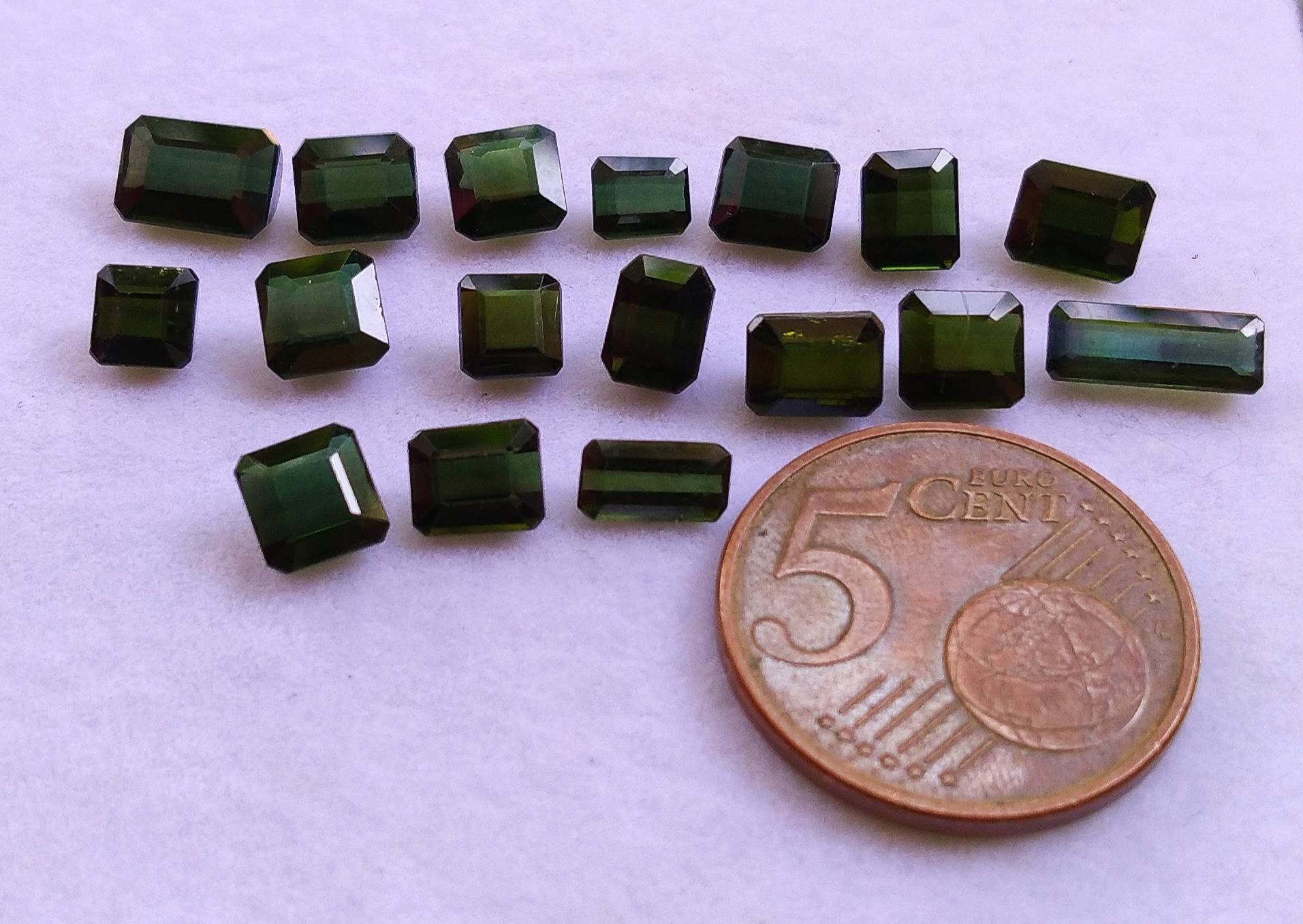 ARSAA GEMS AND MINERALSNatural fine quality beautiful 18 carats dark green color small lot of faceted radiant shapes tourmaline gems - Premium  from ARSAA GEMS AND MINERALS - Just $90.00! Shop now at ARSAA GEMS AND MINERALS