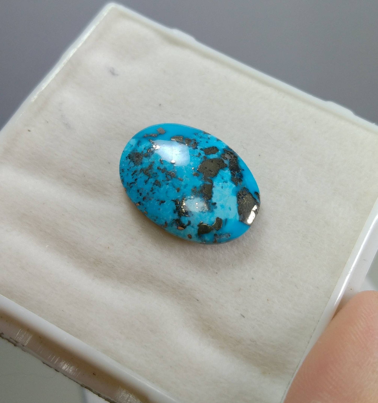 ARSAA GEMS AND MINERALSNatural fine quality beautiful 21 carats oval shape turquoise with pyrite cabochon - Premium  from ARSAA GEMS AND MINERALS - Just $40.00! Shop now at ARSAA GEMS AND MINERALS