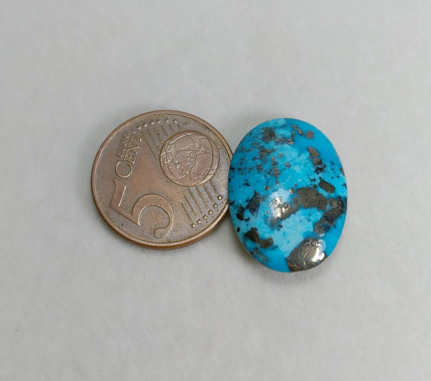 ARSAA GEMS AND MINERALSNatural fine quality beautiful 21 carats oval shape turquoise with pyrite cabochon - Premium  from ARSAA GEMS AND MINERALS - Just $40.00! Shop now at ARSAA GEMS AND MINERALS