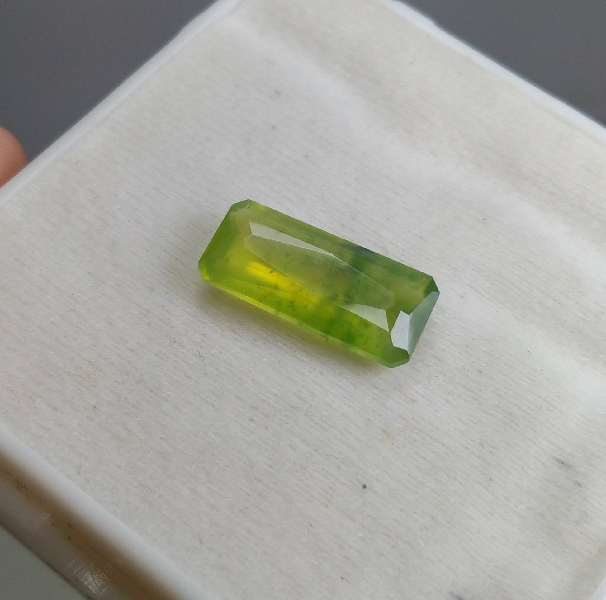 ARSAA GEMS AND MINERALSNatural fine quality beautiful 8 carats radiant shape faceted green hydrograssular garnet gem - Premium  from ARSAA GEMS AND MINERALS - Just $30.00! Shop now at ARSAA GEMS AND MINERALS