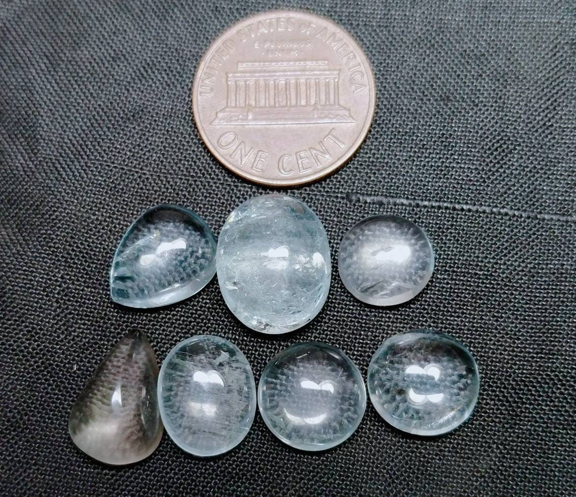 ARSAA GEMS AND MINERALSNatural good quality ring sizes aquamarine cabochons - Premium from ARSAA GEMS AND MINERALS - Just $35.00! Shop now at ARSAA GEMS AND MINERALS