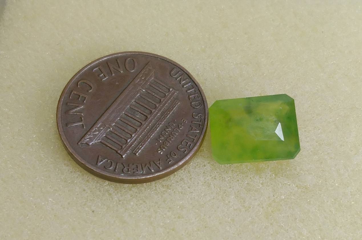 ARSAA GEMS AND MINERALSNatural fine quality beautiful 5.5 carat radiant shape faceted green hydrograssular garnet gem - Premium  from ARSAA GEMS AND MINERALS - Just $12.00! Shop now at ARSAA GEMS AND MINERALS