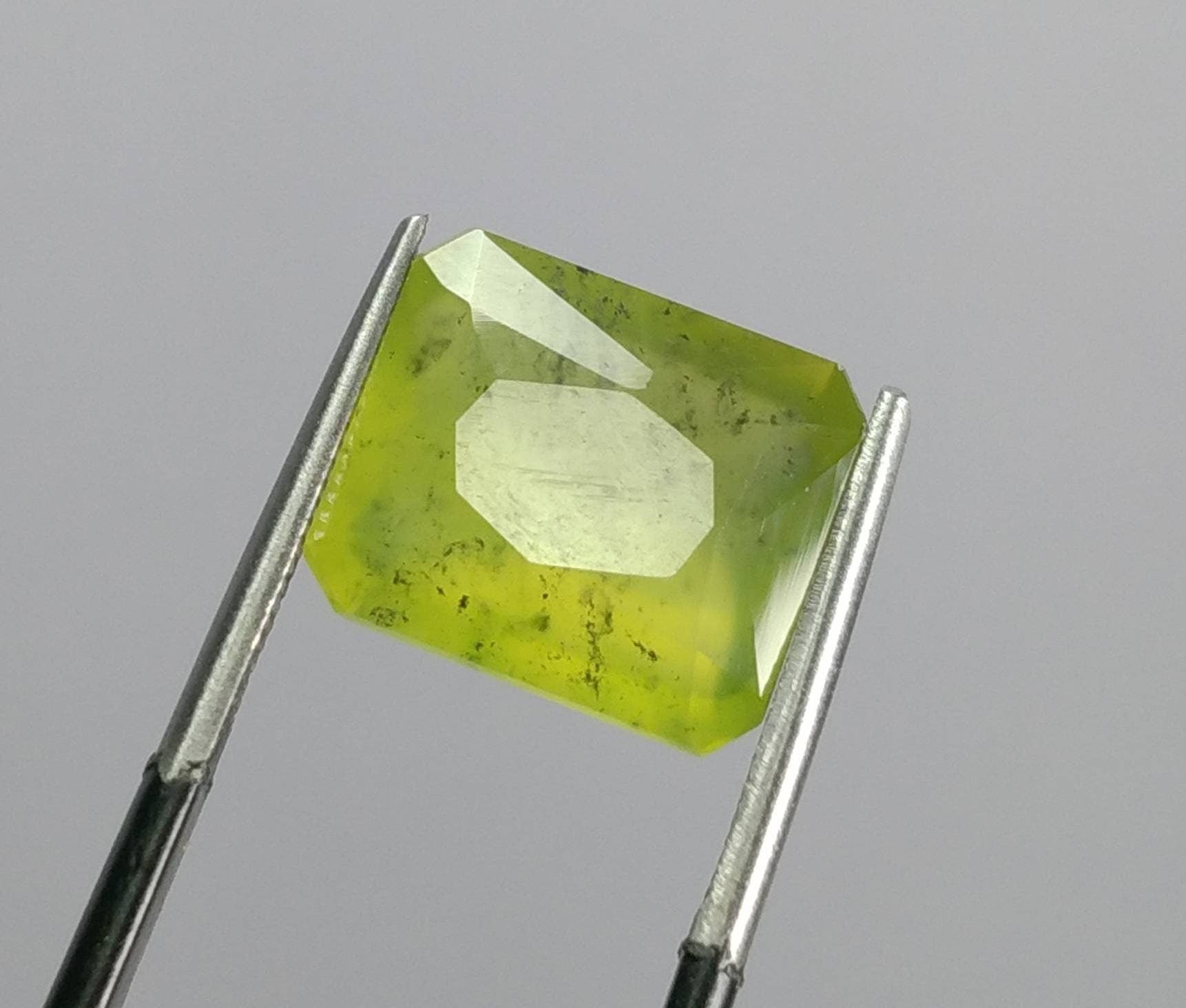 ARSAA GEMS AND MINERALSNatural good quality beautiful 7 carat radiant shape Faceted hydrograssular green garnet gem - Premium  from ARSAA GEMS AND MINERALS - Just $15.00! Shop now at ARSAA GEMS AND MINERALS