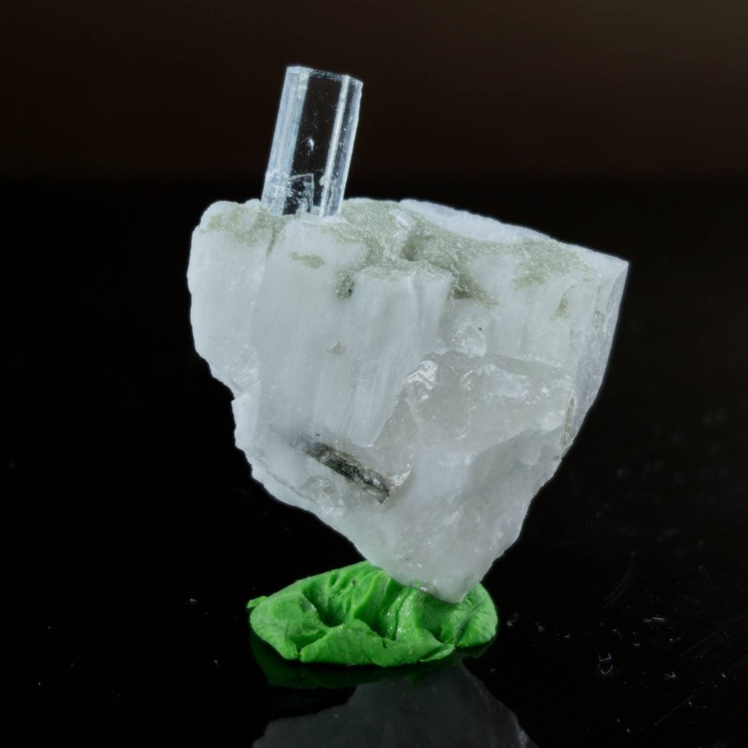 ARSAA GEMS AND MINERALSTerminated single on matrix on albite, beautiful natural 6.1 gram clear crystal of aquamarine - Premium  from ARSAA GEMS AND MINERALS - Just $30.00! Shop now at ARSAA GEMS AND MINERALS
