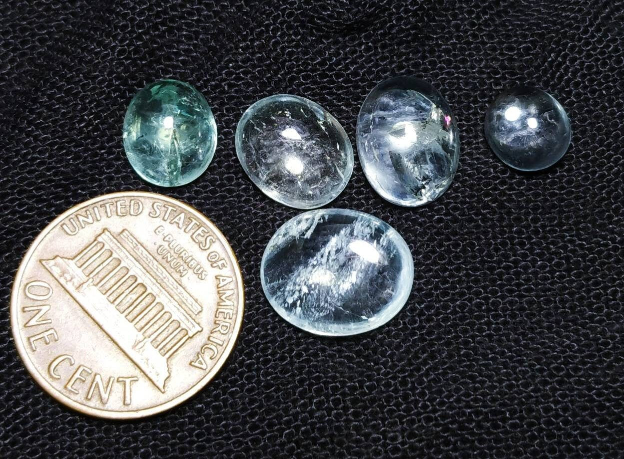 ARSAA GEMS AND MINERALSNatural fine quality beautiful 19 carats small lot of oval shapes aquamarine Cabochons - Premium  from ARSAA GEMS AND MINERALS - Just $38.00! Shop now at ARSAA GEMS AND MINERALS
