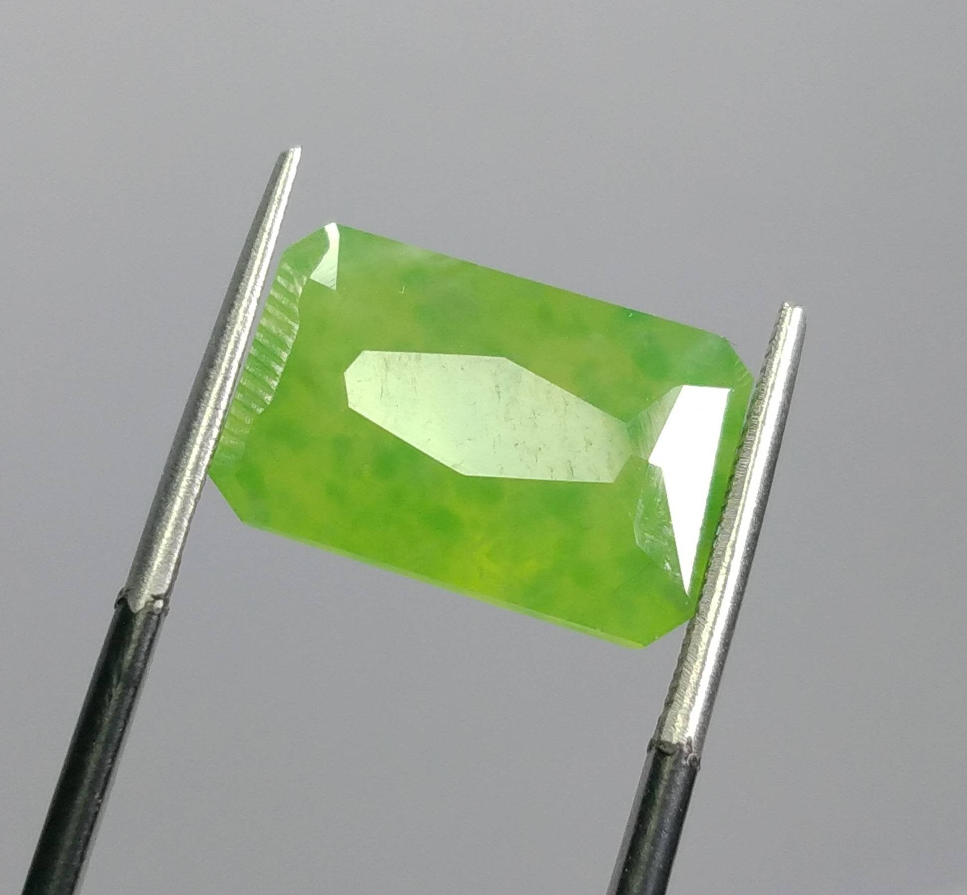 ARSAA GEMS AND MINERALSNatural top quality beautiful 11 carats radiant shape Faceted green hydrograssular garnet gem - Premium  from ARSAA GEMS AND MINERALS - Just $20.00! Shop now at ARSAA GEMS AND MINERALS