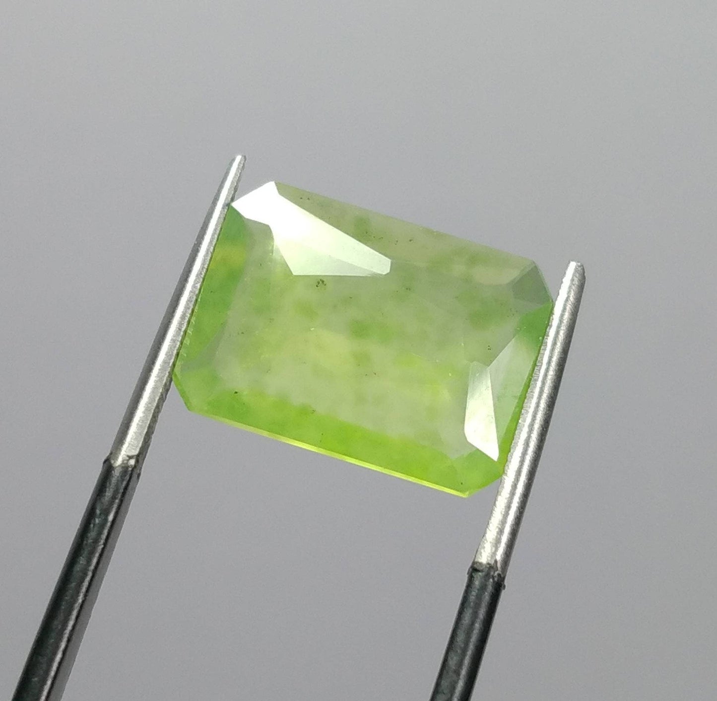 ARSAA GEMS AND MINERALSNatural top quality beautiful 6.5 carat radiant shape Faceted green hydrograssular garnet gem - Premium  from ARSAA GEMS AND MINERALS - Just $12.00! Shop now at ARSAA GEMS AND MINERALS