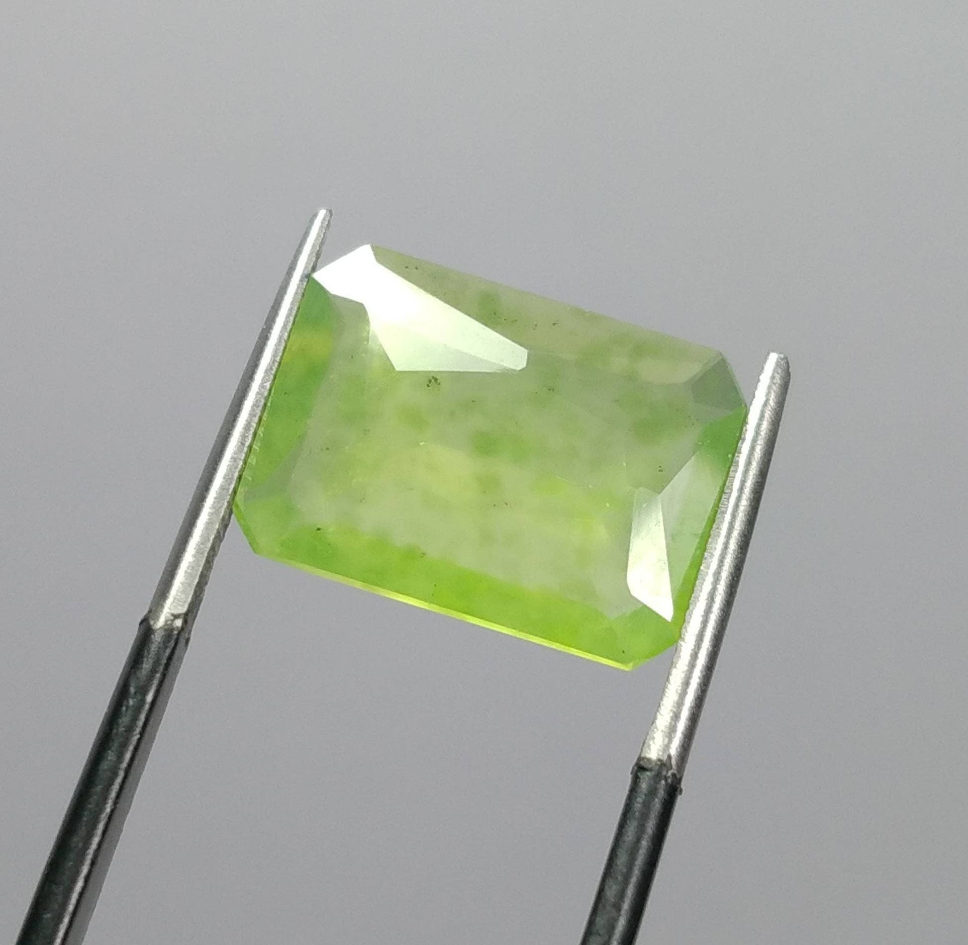 ARSAA GEMS AND MINERALSNatural top quality beautiful 6.5 carat radiant shape Faceted green hydrograssular garnet gem - Premium  from ARSAA GEMS AND MINERALS - Just $12.00! Shop now at ARSAA GEMS AND MINERALS