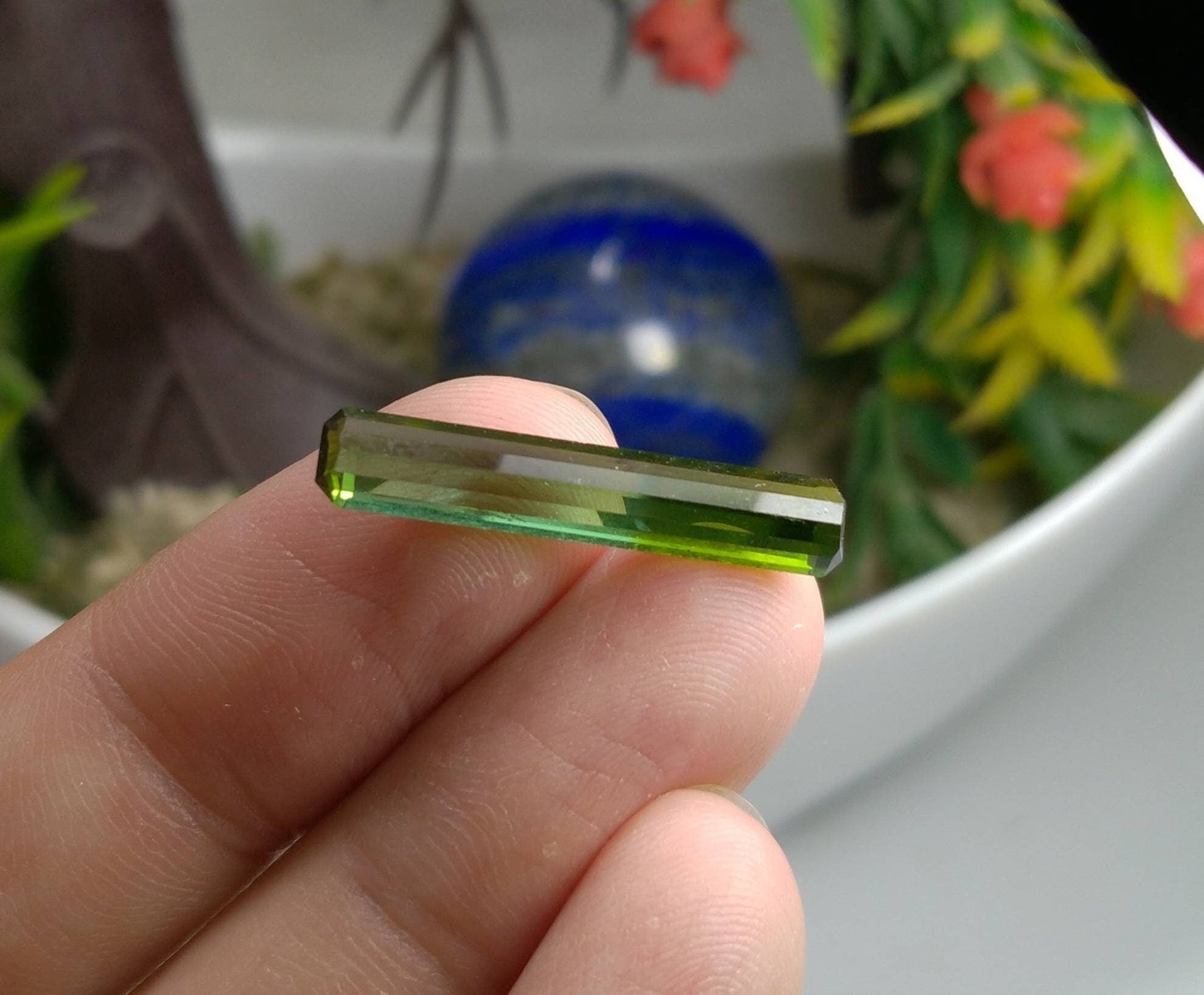 ARSAA GEMS AND MINERALSNatural top quality beautiful 5 carats faceted rectangular shape Bicolor tourmaline gem - Premium  from ARSAA GEMS AND MINERALS - Just $75.00! Shop now at ARSAA GEMS AND MINERALS