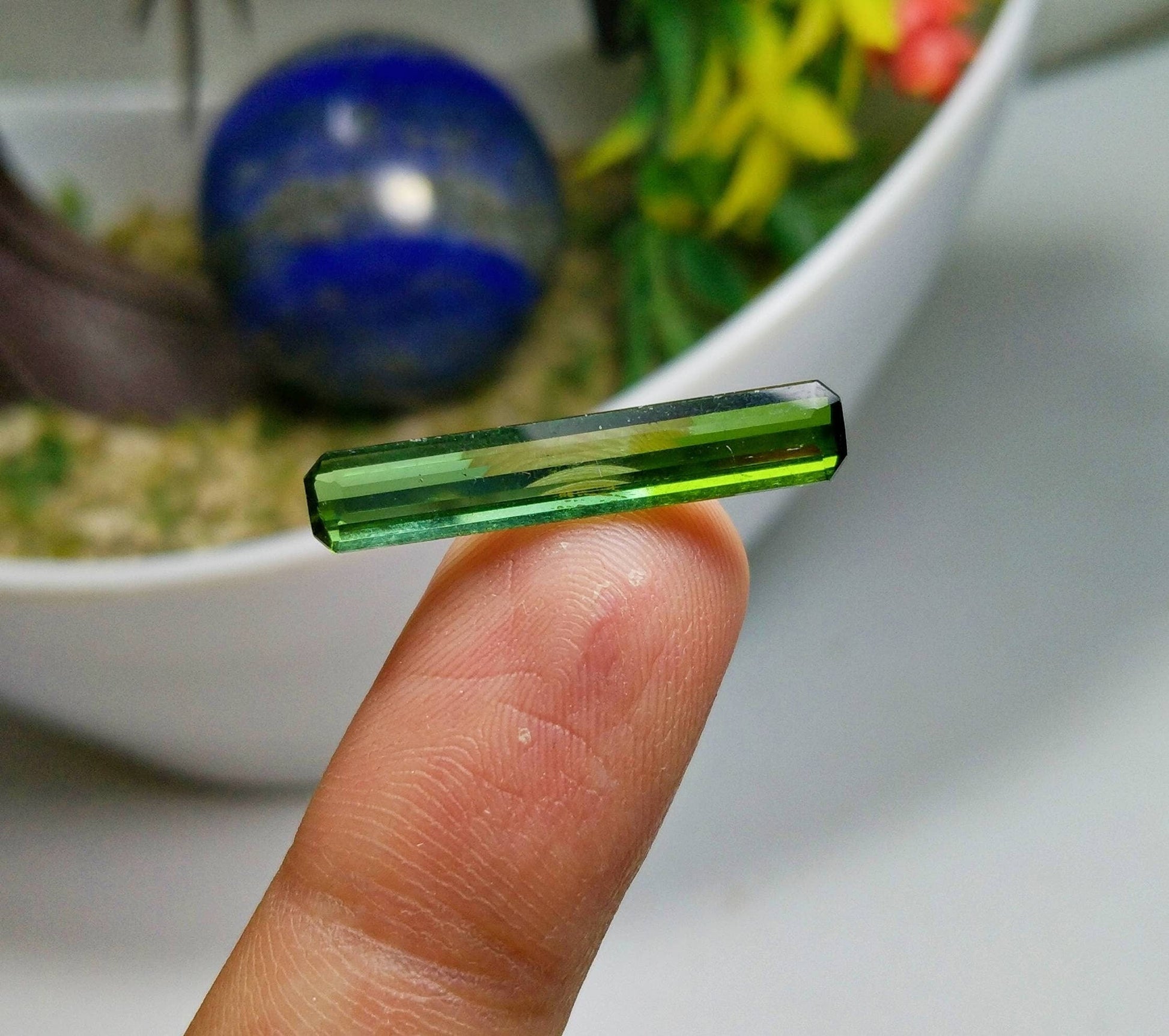 ARSAA GEMS AND MINERALSNatural top quality beautiful 5 carats faceted rectangular shape Bicolor tourmaline gem - Premium  from ARSAA GEMS AND MINERALS - Just $75.00! Shop now at ARSAA GEMS AND MINERALS