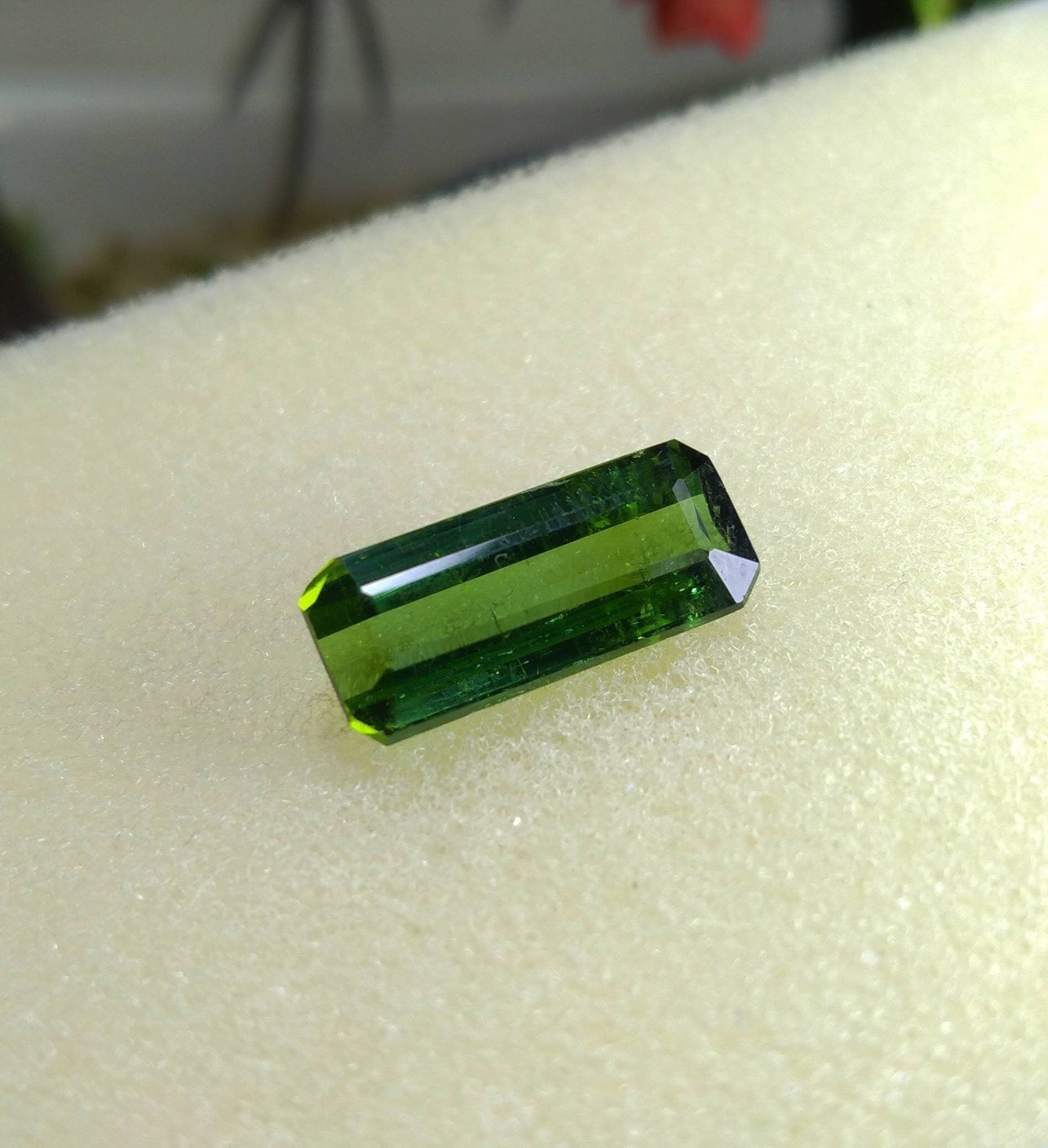 ARSAA GEMS AND MINERALSNatural top quality beautiful 6 carats faceted radiant shape green tourmaline gem - Premium  from ARSAA GEMS AND MINERALS - Just $150.00! Shop now at ARSAA GEMS AND MINERALS