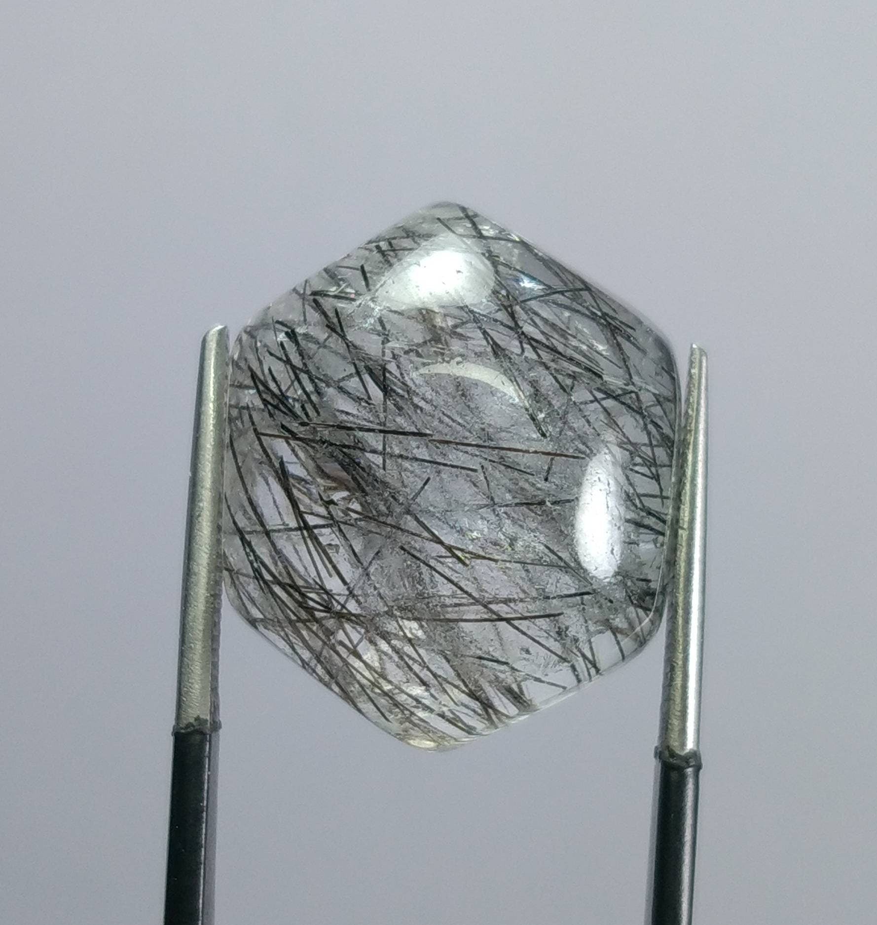 ARSAA GEMS AND MINERALSNatural fine quality beautiful 21.5 carat hexagonal shape black Tourmaline included Quartz Cabochon - Premium  from ARSAA GEMS AND MINERALS - Just $15.00! Shop now at ARSAA GEMS AND MINERALS