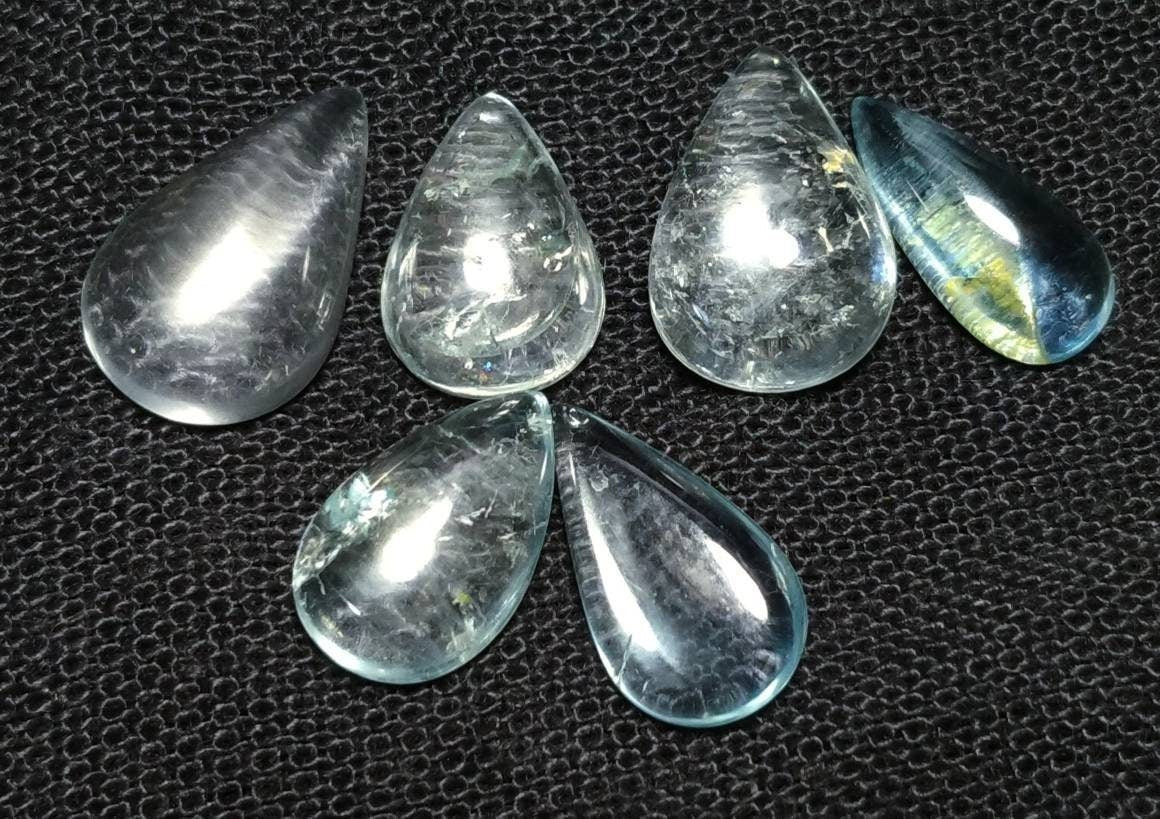 ARSAA GEMS AND MINERALSNatural fine quality beautiful 25 carats small lot of pear shapes aquamarine Cabochons - Premium  from ARSAA GEMS AND MINERALS - Just $50.00! Shop now at ARSAA GEMS AND MINERALS