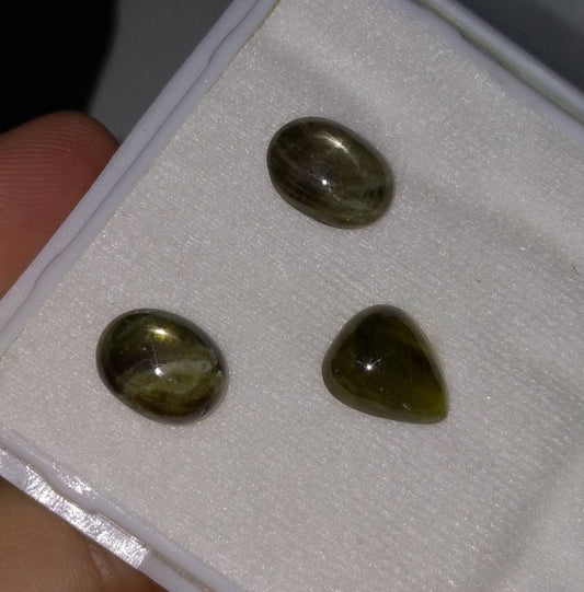 ARSAA GEMS AND MINERALSNatural top quality beautiful 20 carats small set of partially star green sapphire Cabochons - Premium  from ARSAA GEMS AND MINERALS - Just $40.00! Shop now at ARSAA GEMS AND MINERALS