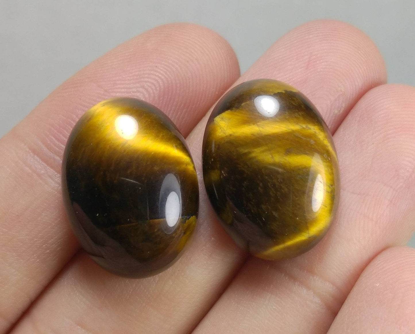 ARSAA GEMS AND MINERALSNatural top quality beautiful 34 carats pair of tigereye cabochons - Premium  from ARSAA GEMS AND MINERALS - Just $15.00! Shop now at ARSAA GEMS AND MINERALS