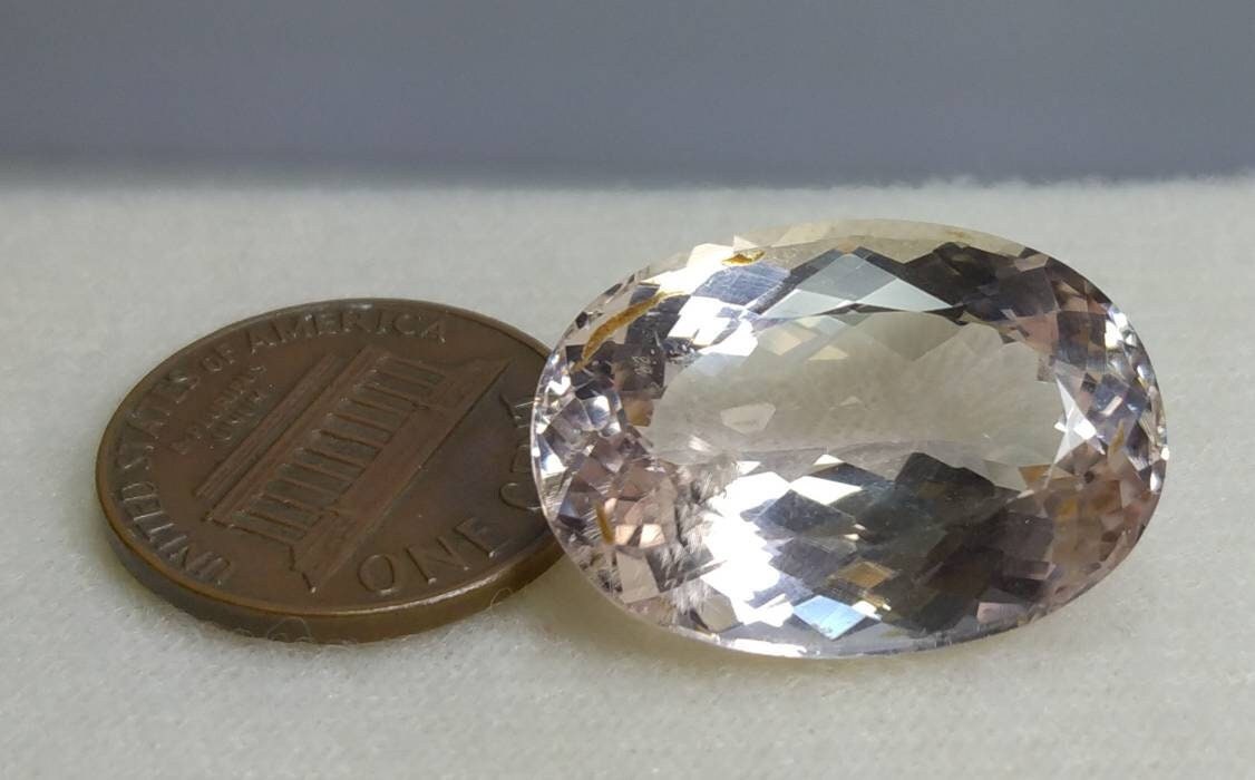 ARSAA GEMS AND MINERALSNatural fine quality beautiful 27 carats oval shape faceted kunzite gem - Premium  from ARSAA GEMS AND MINERALS - Just $54.00! Shop now at ARSAA GEMS AND MINERALS