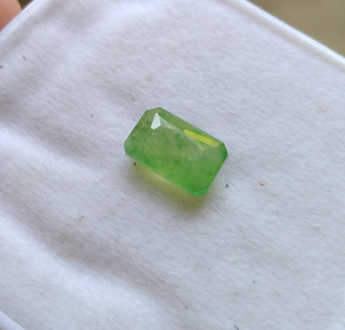 ARSAA GEMS AND MINERALSNatural fine quality beautiful 5 carats radiant shape faceted green hydrograssular garnet gem - Premium  from ARSAA GEMS AND MINERALS - Just $15.00! Shop now at ARSAA GEMS AND MINERALS