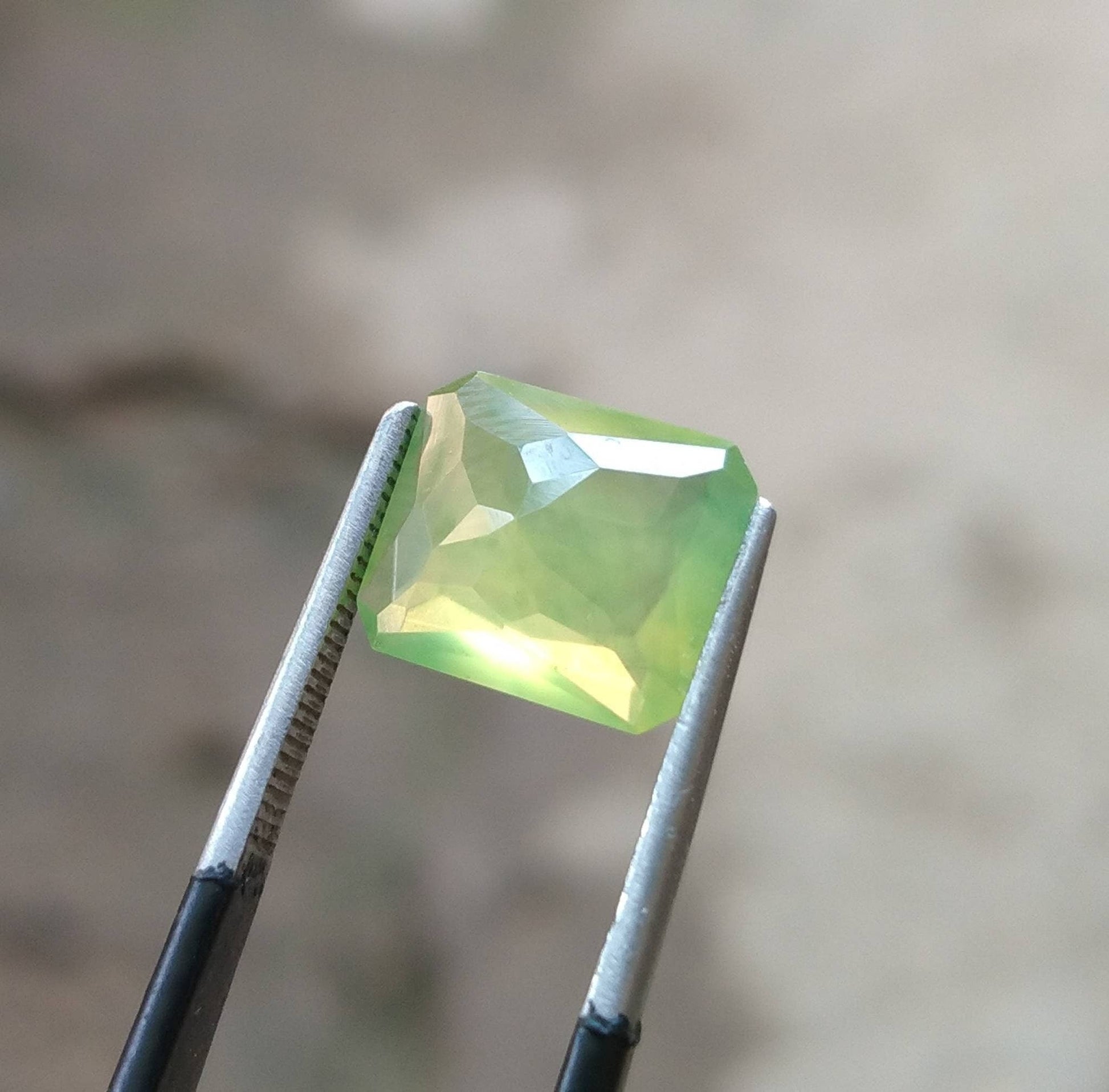 ARSAA GEMS AND MINERALSNatural fine quality beautiful 3.5 carats radiant shape faceted green hydrograssular garnet gem - Premium  from ARSAA GEMS AND MINERALS - Just $10.00! Shop now at ARSAA GEMS AND MINERALS