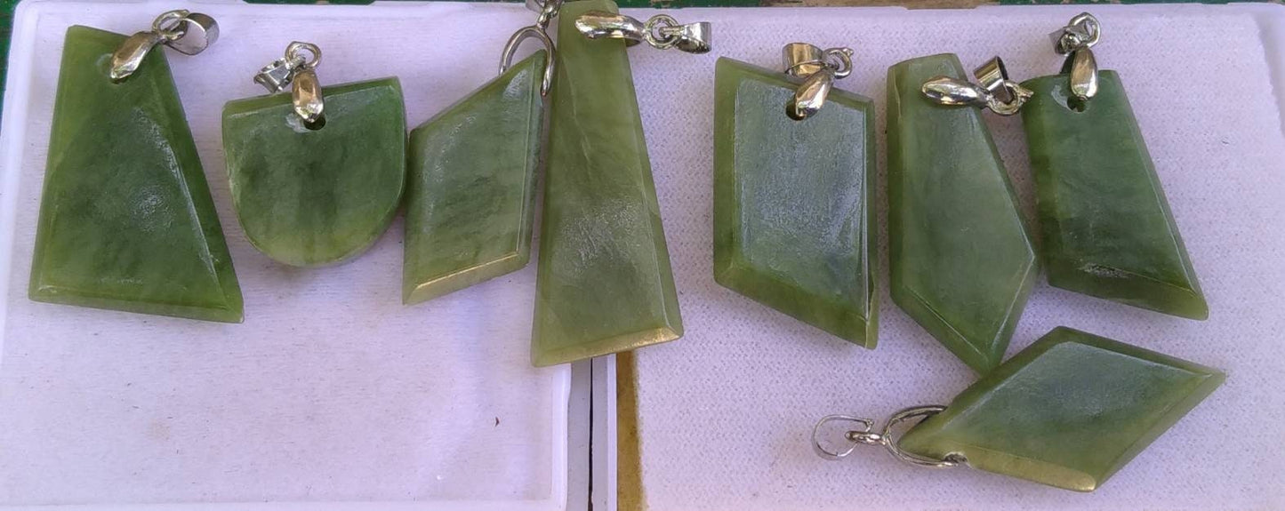 ARSAA GEMS AND MINERALSNatural fine quality beautiful 37 grams 8 pieces small lot of nephrite jade pendants with steel hucks - Premium from ARSAA GEMS AND MINERALS - Just $65.00! Shop now at ARSAA GEMS AND MINERALS