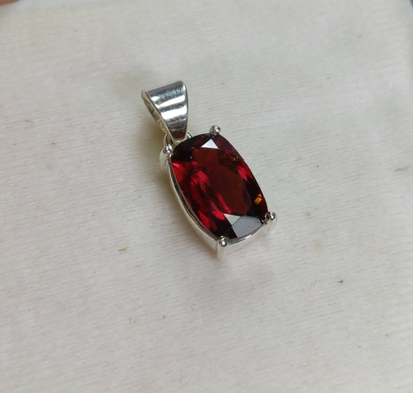 ARSAA GEMS AND MINERALSNatural fine quality beautiful VV Clarity radiant shape red rhodolite garnet sterling silver pendant - Premium from ARSAA GEMS AND MINERALS - Just $40.00! Shop now at ARSAA GEMS AND MINERALS