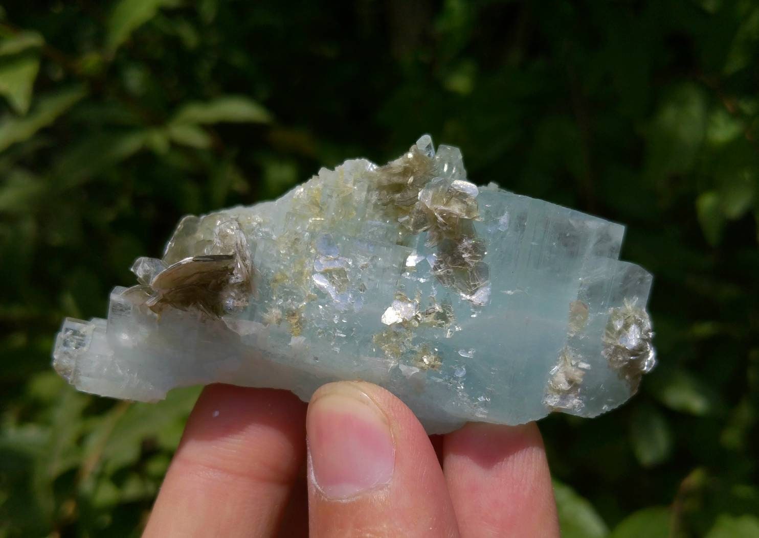 ARSAA GEMS AND MINERALSNatural top quality beautiful 75.9 grams blue clear aquamarine with moscovite terminated cluster - Premium  from ARSAA GEMS AND MINERALS - Just $120.00! Shop now at ARSAA GEMS AND MINERALS