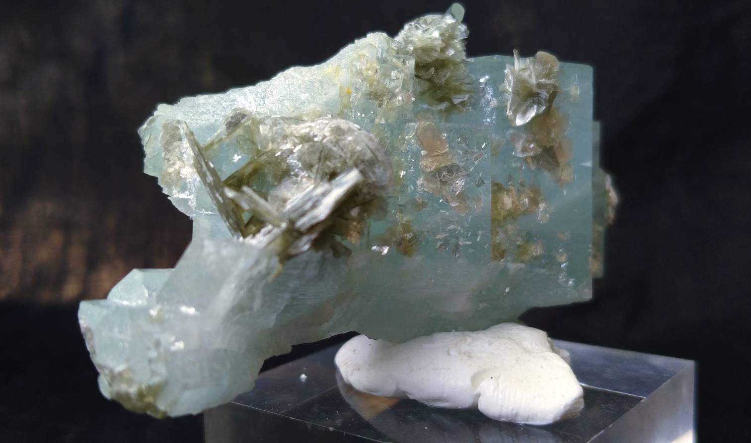 ARSAA GEMS AND MINERALSNatural top quality beautiful 75.9 grams blue clear aquamarine with moscovite terminated cluster - Premium  from ARSAA GEMS AND MINERALS - Just $120.00! Shop now at ARSAA GEMS AND MINERALS